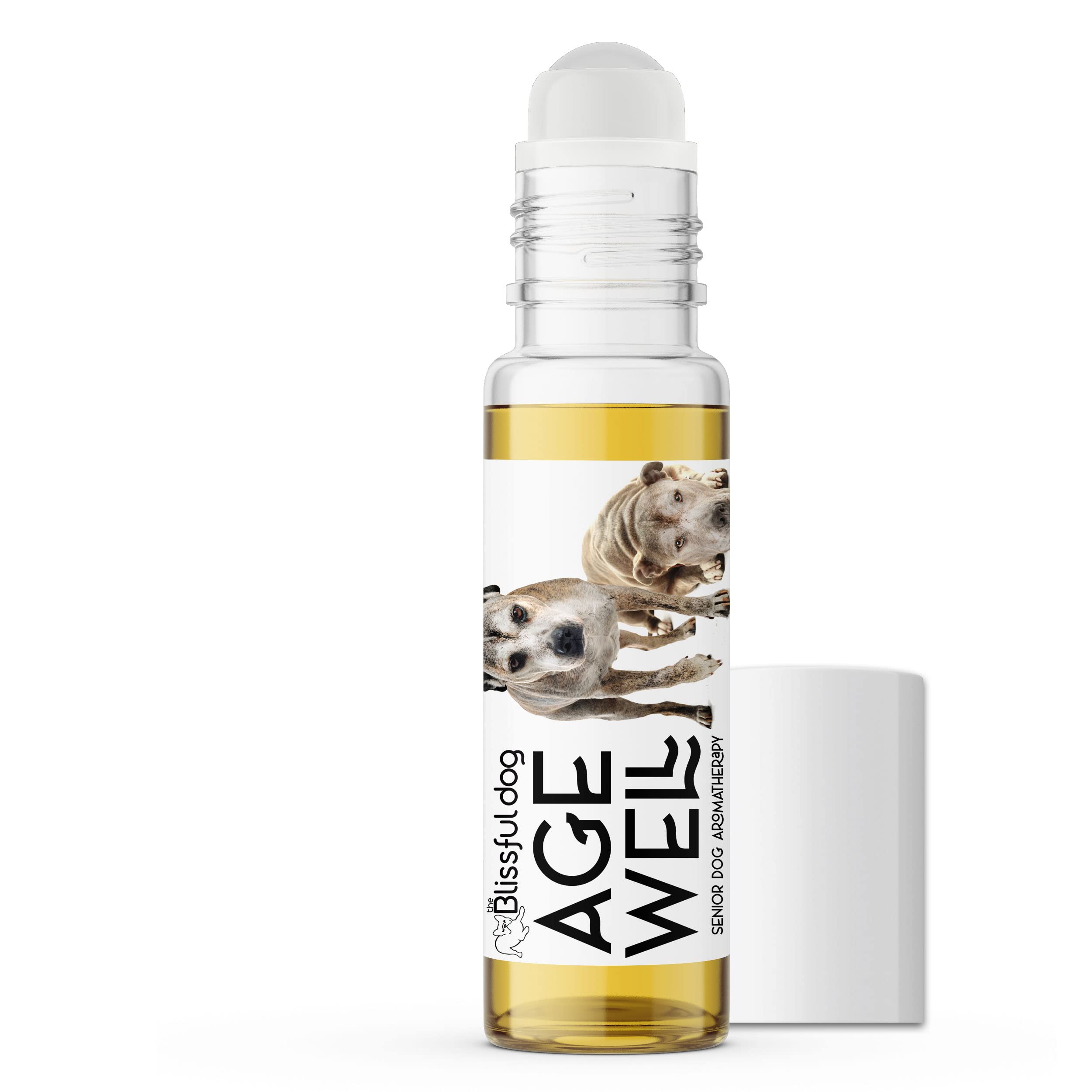 The Blissful Dog Pit Bull Terrier Age Well Dog Aromatherapy Roll-On Bottle for Your Dog's Peaceful Ageing