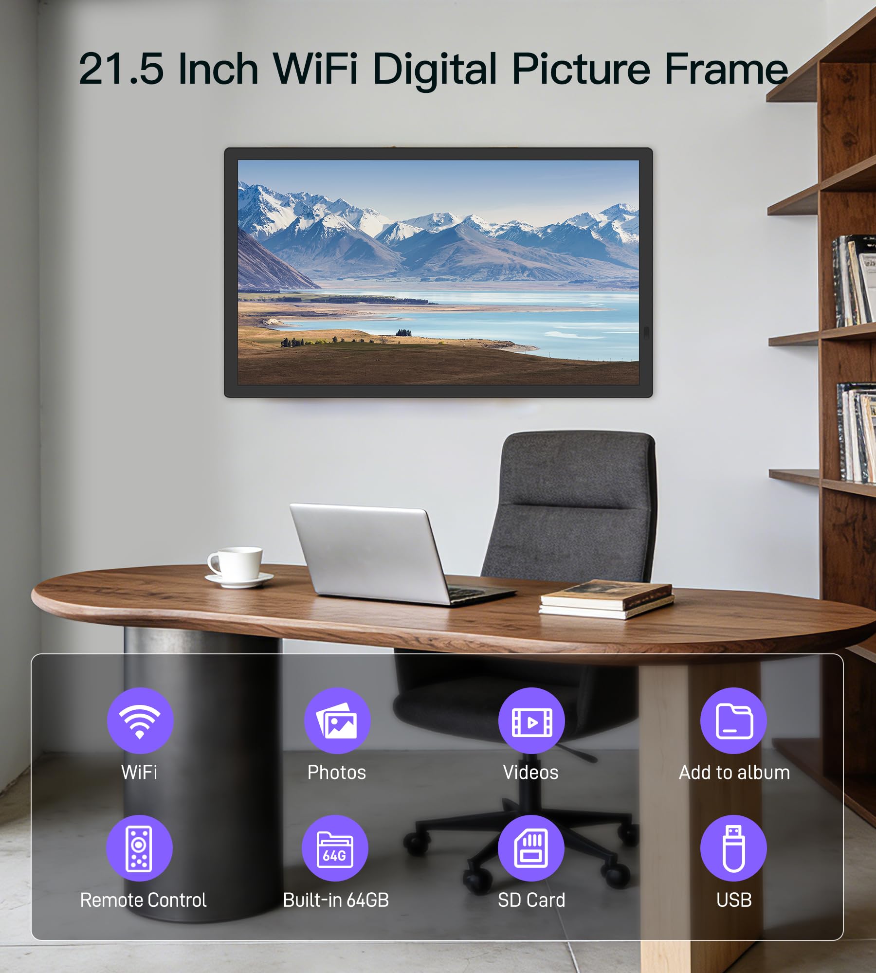 Uhale Digital Photo Frame - 64GB WiFi Remote -8