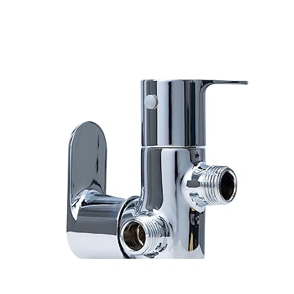 PARRYWARE OVALO Series Wall Mounted WC AREA TWO WAY ANGLE COCK/VALVE (Chrome) | Top Lever, Brass Body, With Wall Flange | Angle Cocke/Angular Valve/Stop Cock for Bathroom | T5543A1