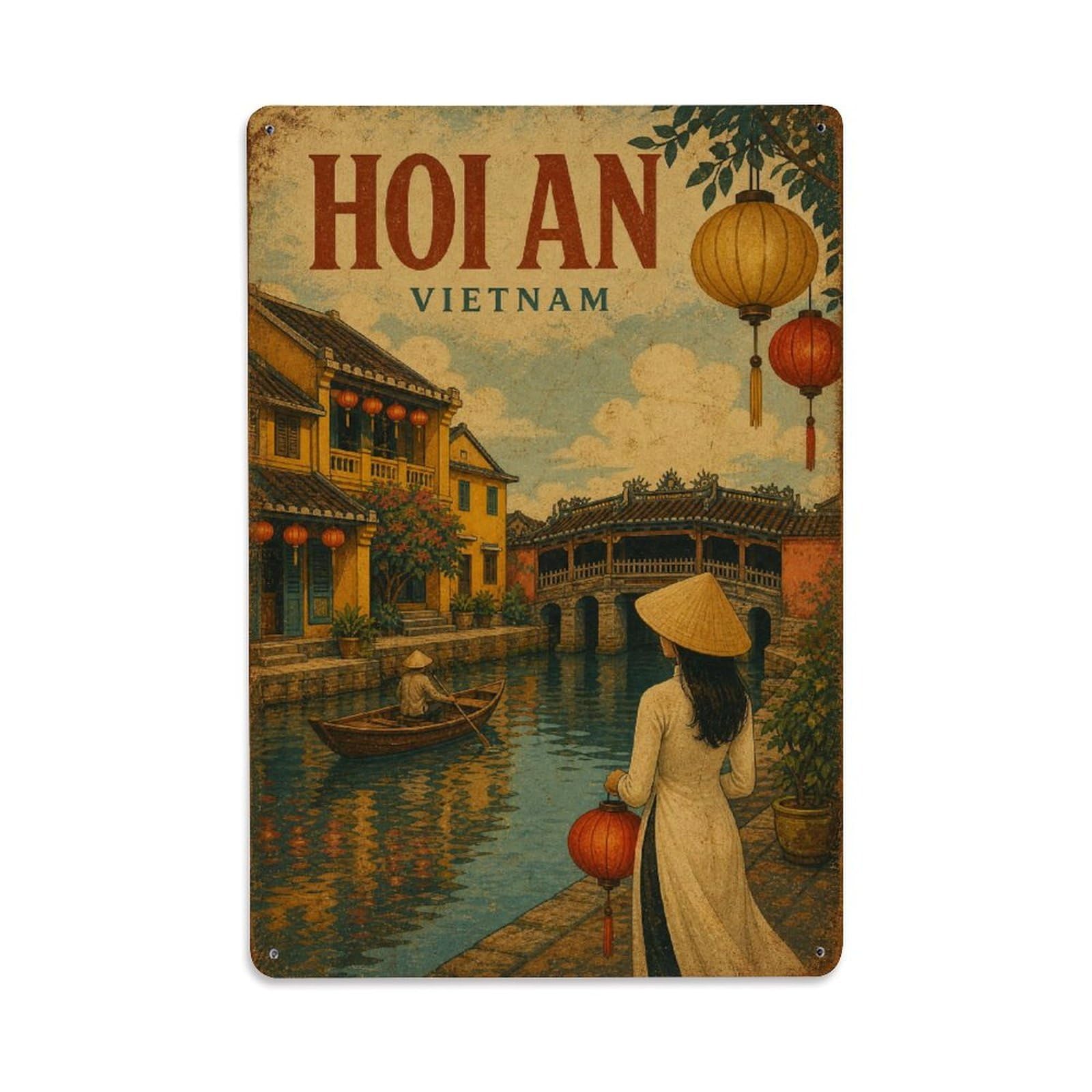 Metal Tin Sign Retro Travel Vietnam Hoi An
