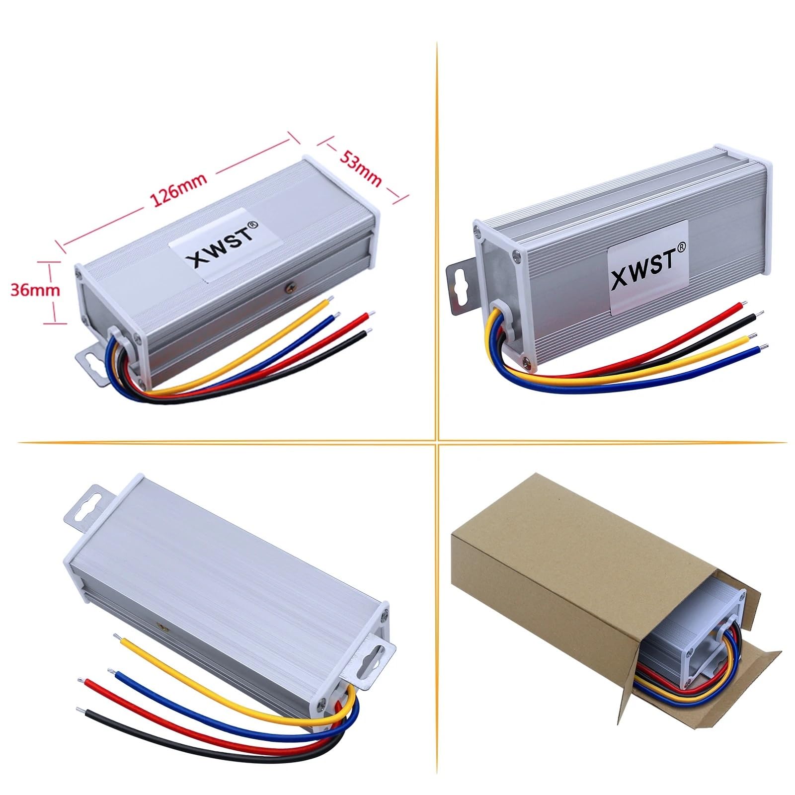 Convertidor Aislado de CC a CC, convertidor Reductor Reductor de 40-135V a 12V, inversor de 48V, 60V, 90V, 110V, 120V a 12V for LED de(8A Aluminum ML,40-135V)