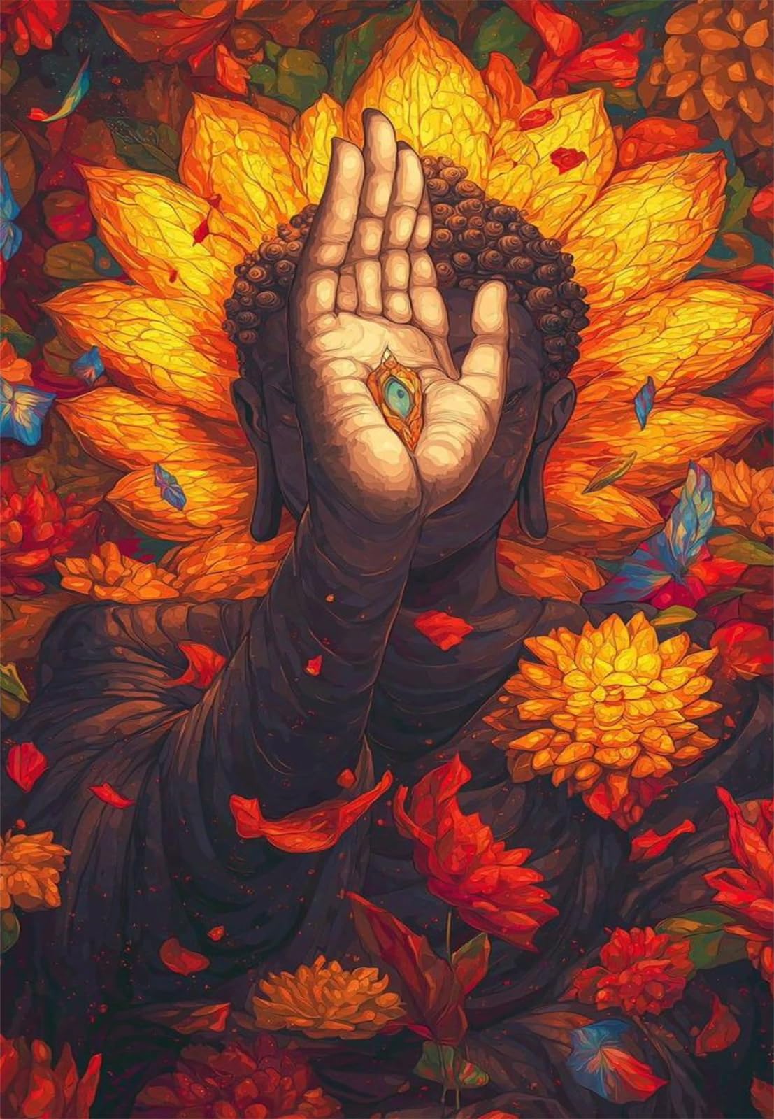 Puzzle 1200 Pezzi Zen Fiore Loto Puzzle per Adulti, Difficile e Sfidante con Poster Idea Regalo per Appassionati Puzzle Classici