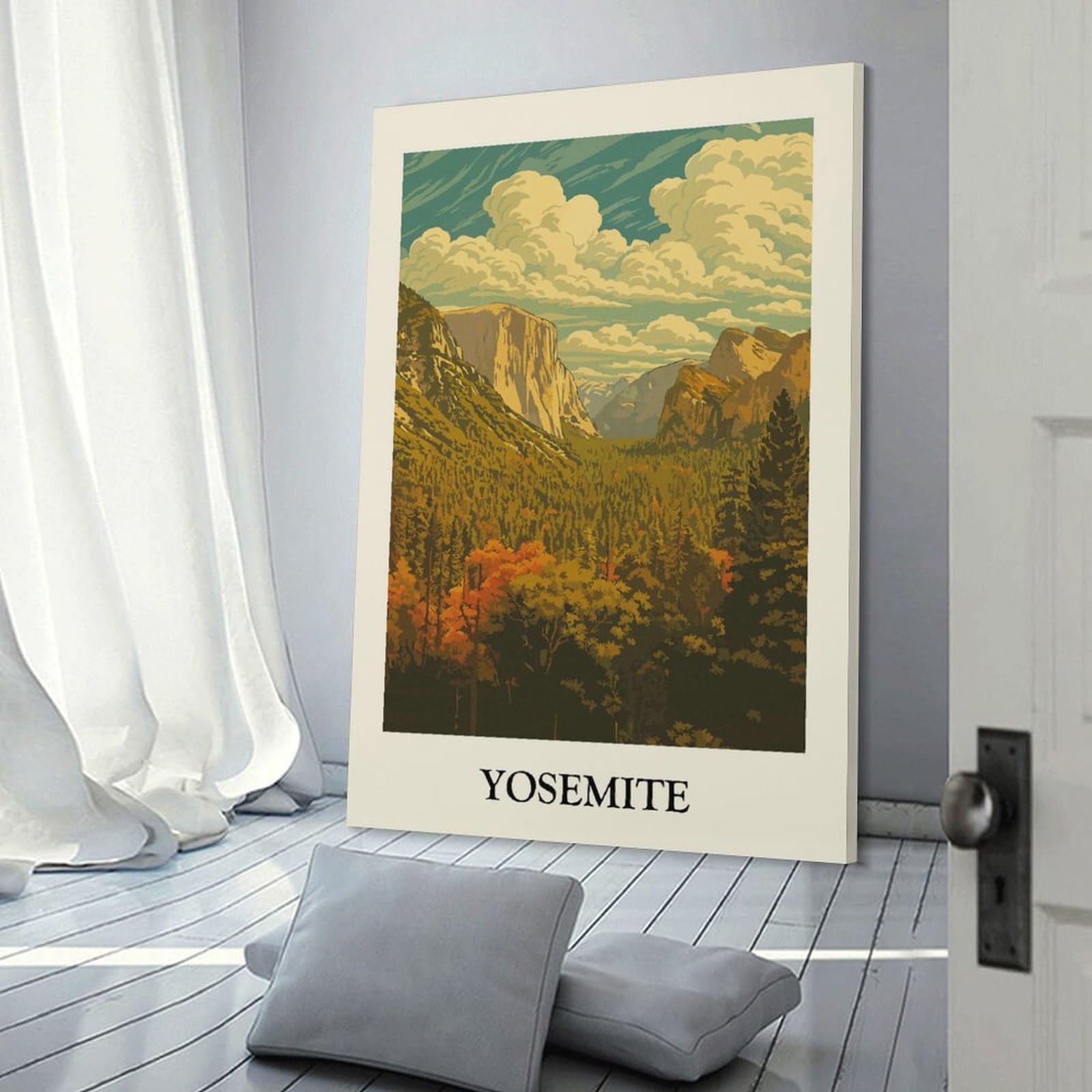 Junmoney Yosemite National Park Landscape Art Canvas Wall Decor 20x30inch(50x75cm), for Lounge, Study, Hallway Or Flat Walls, Canvas Wall Art That Fits Changing Layouts