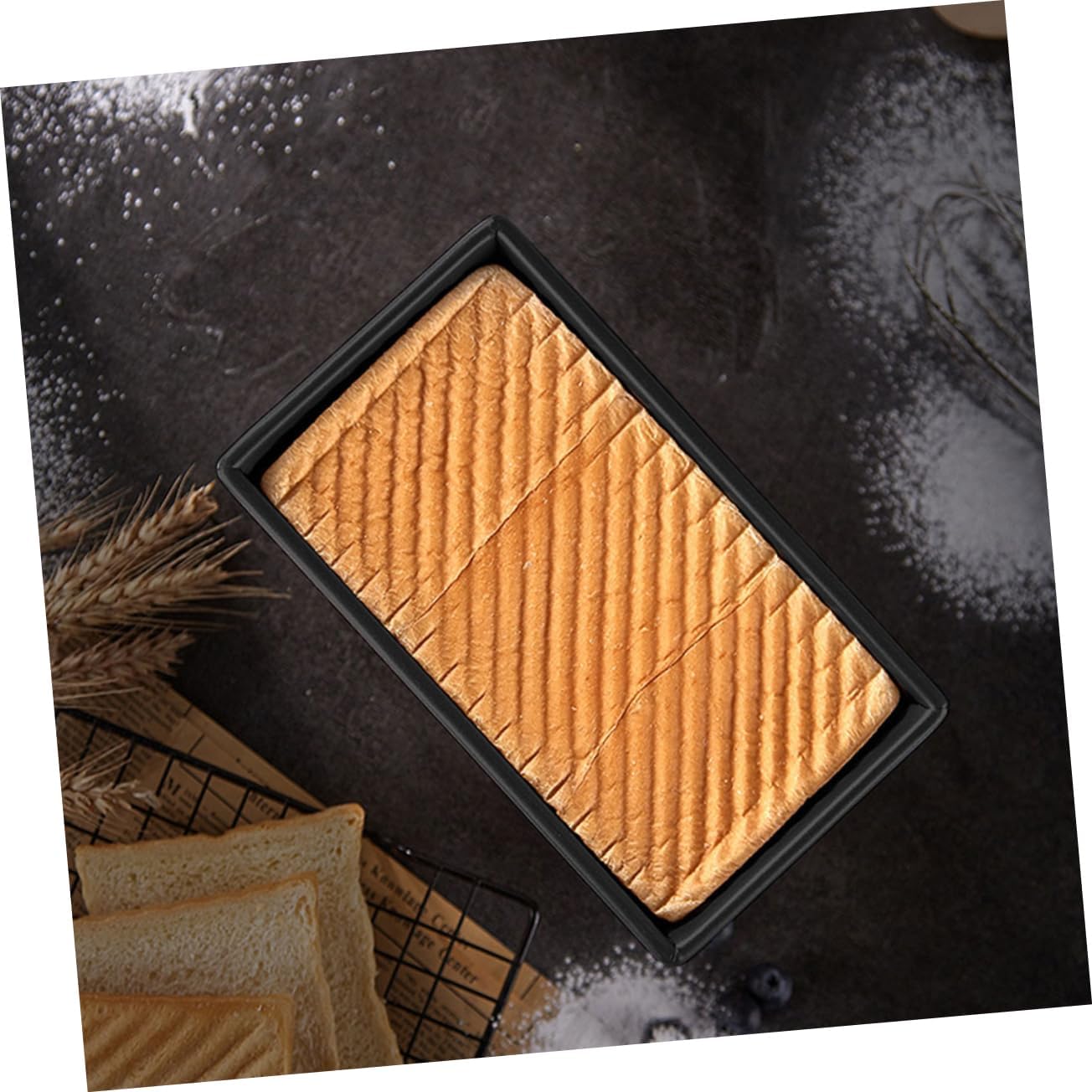 Hemoton 2pcs Nonstick Bread Pan with Lid Versatile Baking Mold for Home and Bakery Carbon Steel Toast Loaf Pan for Homemade Bread and Sandwiches Easy to and