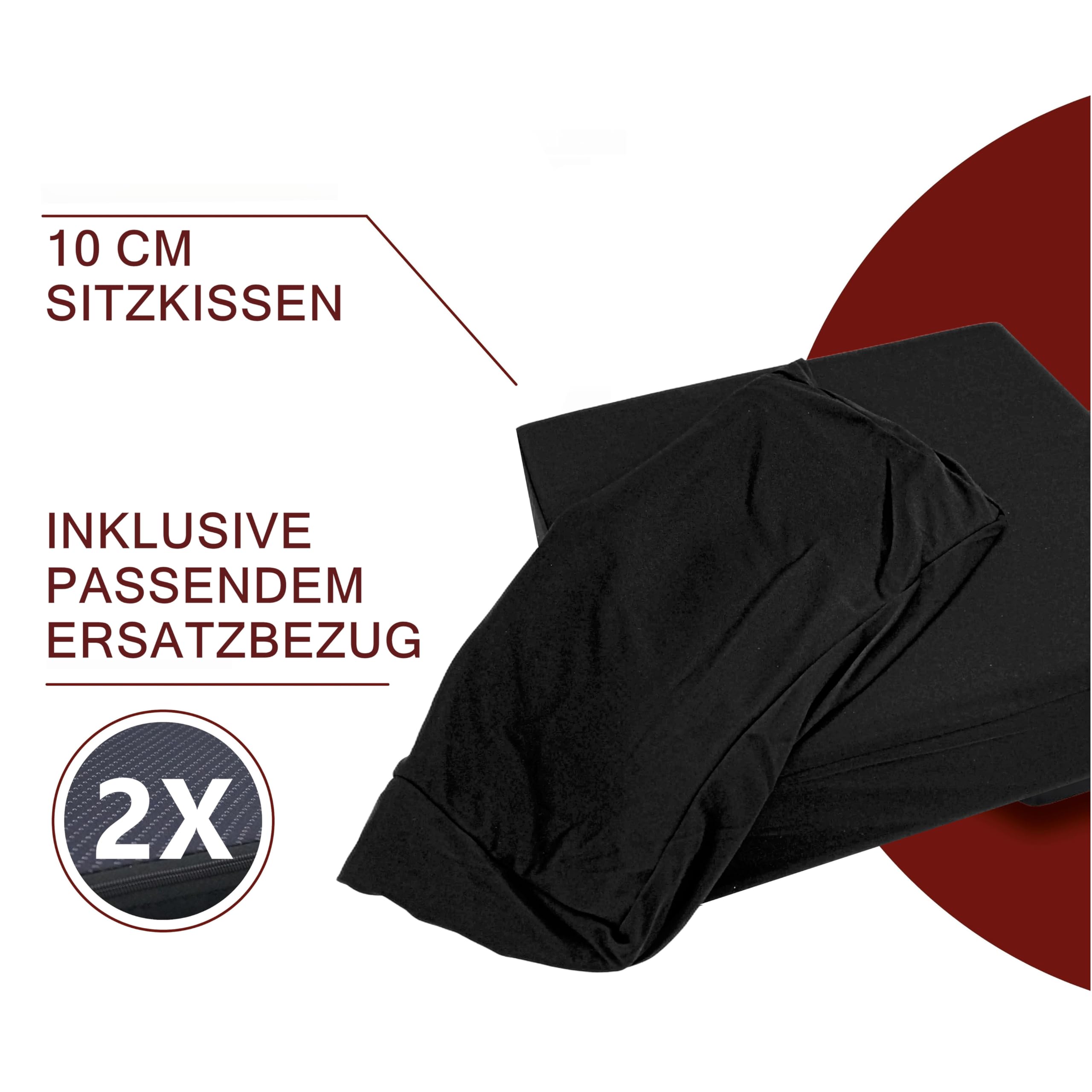 PrimoLiving Orthopädisches Memory-Schaum Sitzkissen - 10 cm Sitzerhöhung - 40x40x10 cm Aufstehhilfe - festes Sitzkissen mit Ersatzbezug
