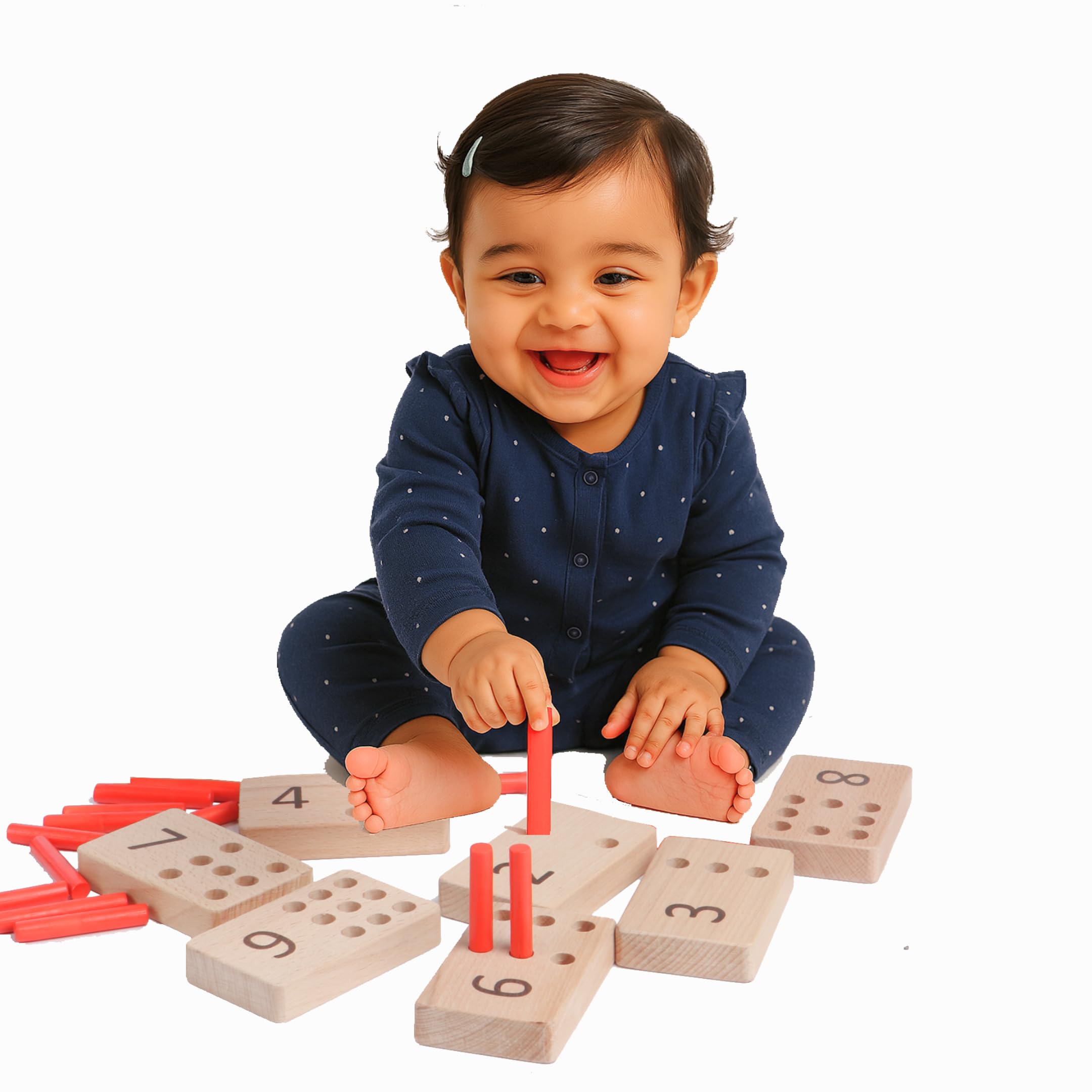 Math Learning Set for Kids 1–3 Years | Montessori Counting Peg Board Toy for Early Education & Brain Development | Numbers Matching Activity with 20 Pegs & 10 Boards