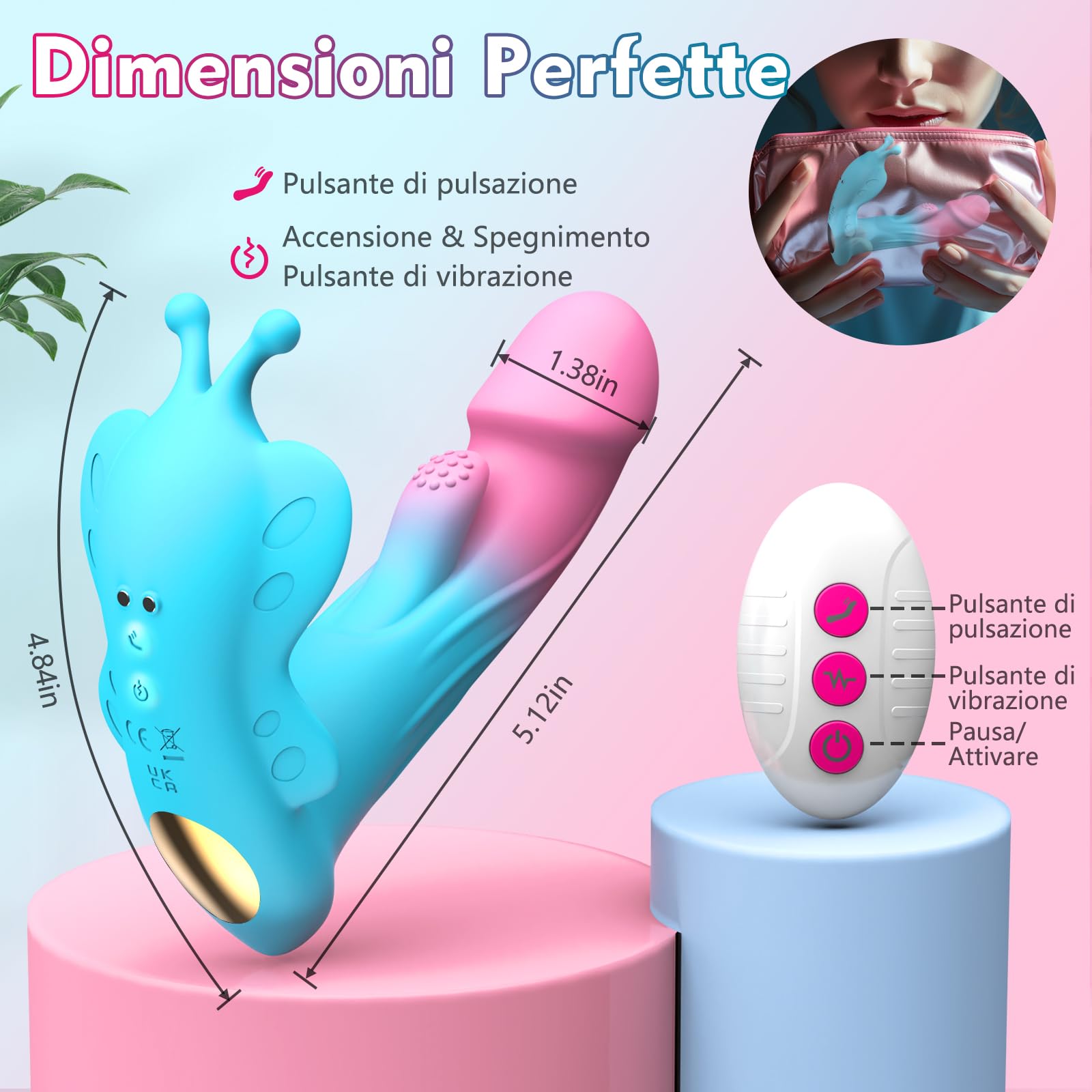 Vibratoreper Donna Professionale Vibratore Clitoride - APP Dildo Vibratoreper Donna Clotoride Sex Toys con 10 Modalità di Pulsazione & Vibrazione, Vibratoriper Donne Comando a Distanza Vibratore Donne