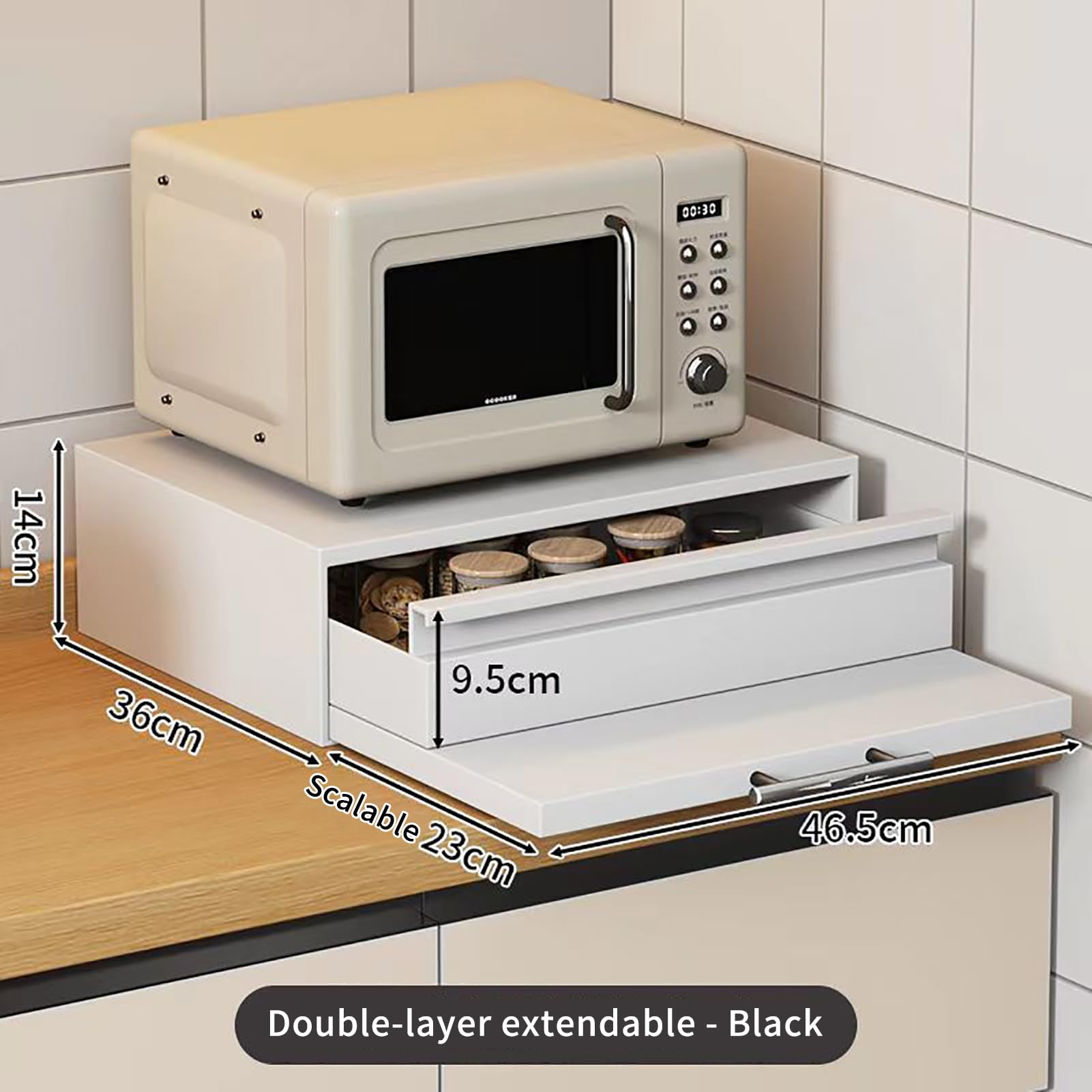 GAOXIAO Organizador Capsulas Cafetera, Organizador de Encimera de Cajón de Cápsulas, Soporte para Cápsulas de Café, Almacenamiento Dispensador de Soporte para Máquina White 46.5x36x14cm