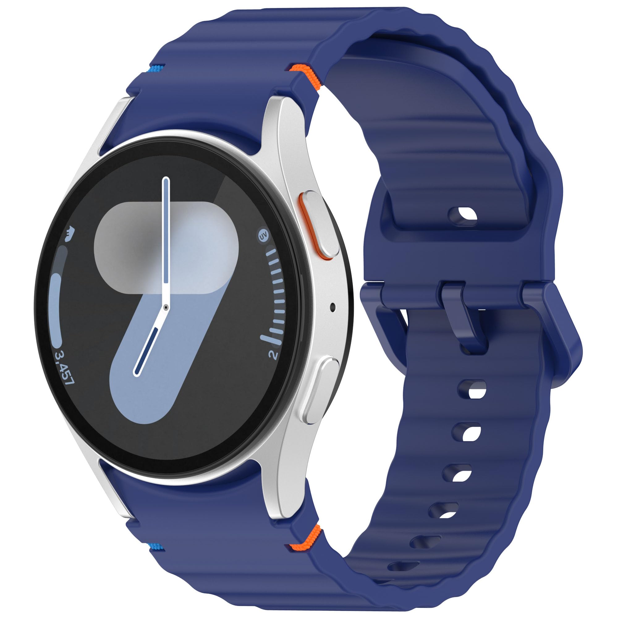 Nacorulu Compatible with Samsung Galaxy Watch 7/6/5/4 40/44/42/46mm Bands, Soft Silicone 20mm for Classic, FE & Pro Models