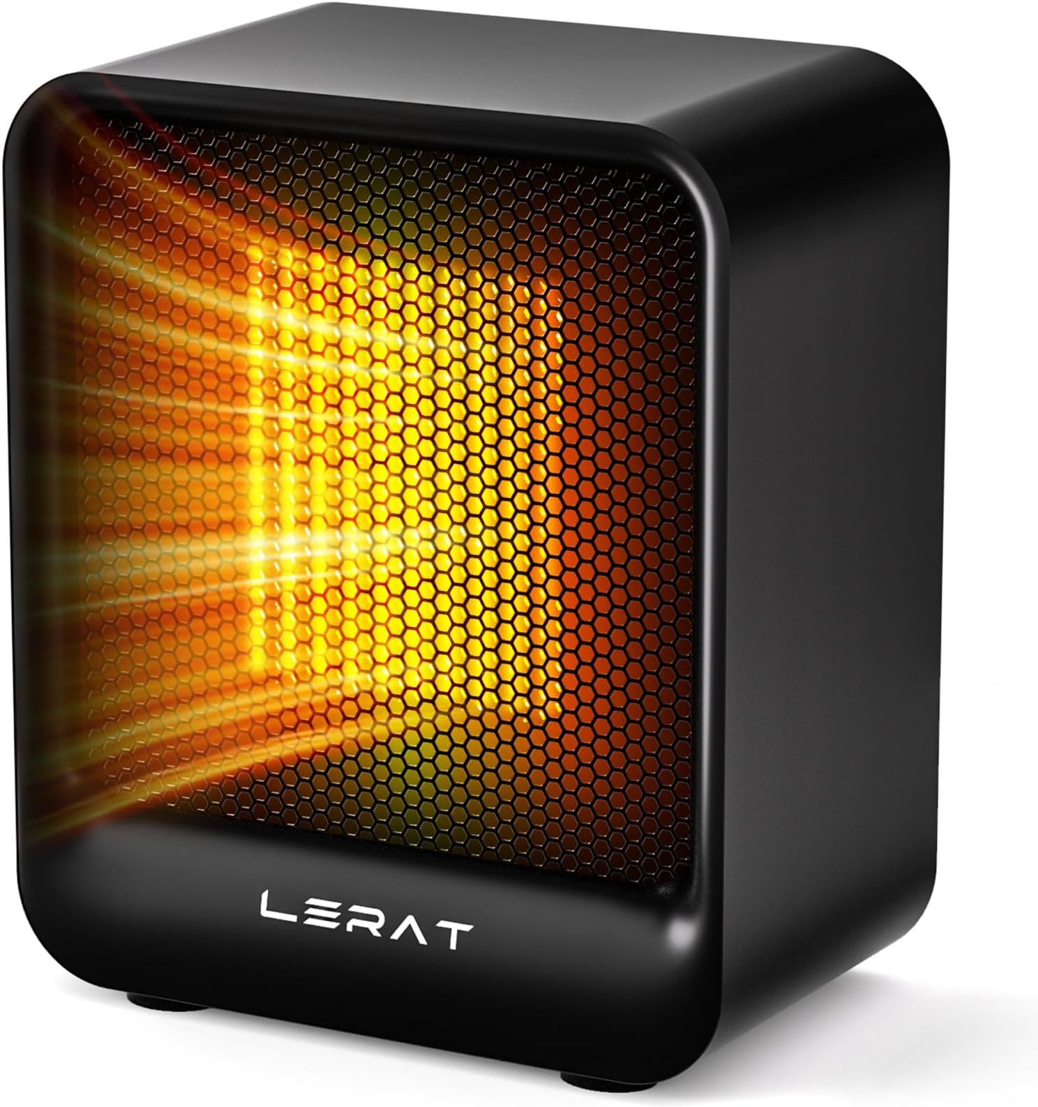 Lerat Electric Space Heater, Small Heater for Indoor Use, 500W PTC Fast Heating Portable Heaters, Overheating & Tip-Over Protection, Mini Personal Heater for Office Desk Camping, Black