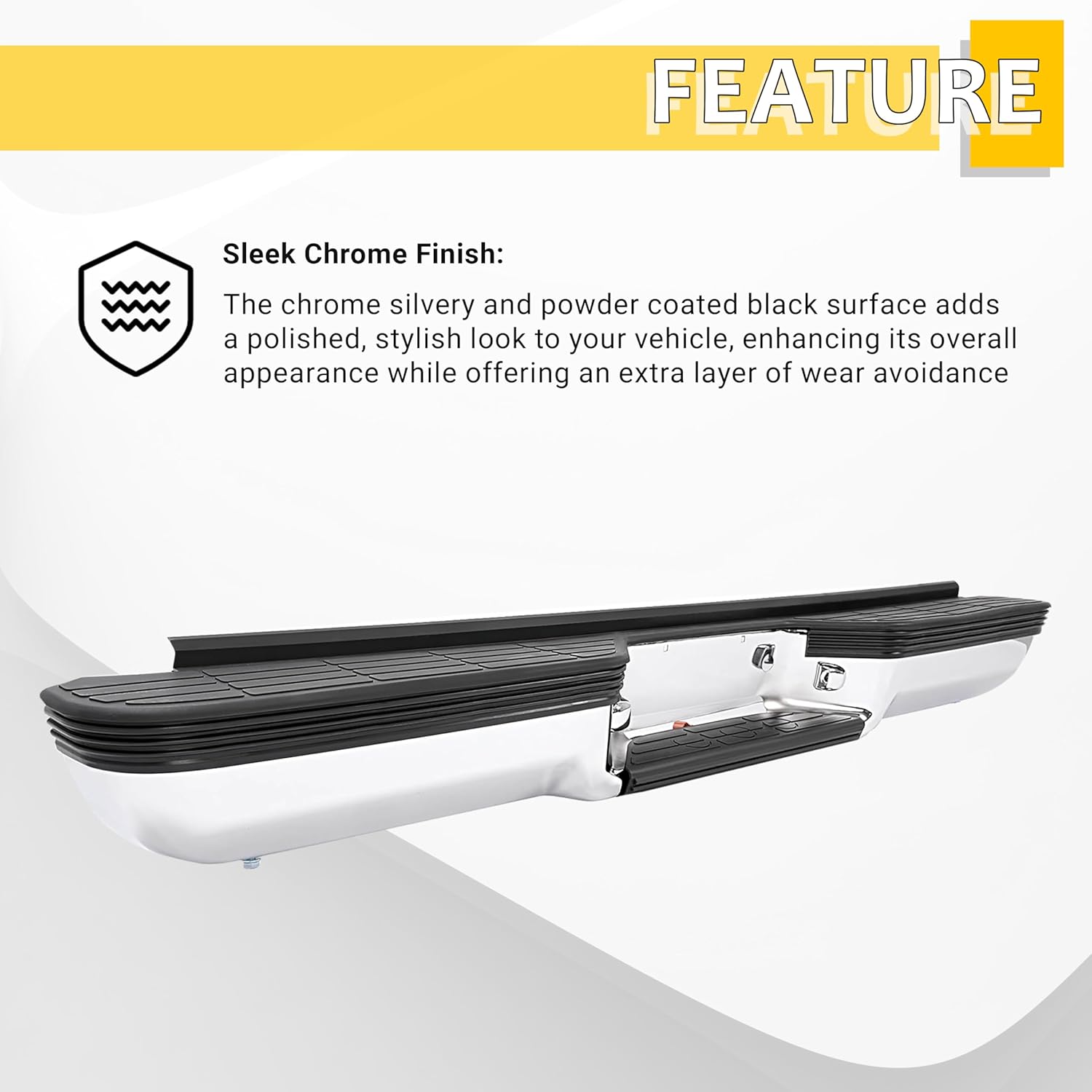 KUAFU Rear Step Bumper Assembly Compatible with 1988-2000 Chevrolet Chevy GMC Suburban C/K 1500 2500 3500 Blazer Tahoe GMC Yukon Fleetside/Styleside Light Duty GM1101109, 999863 W/Strip Pad