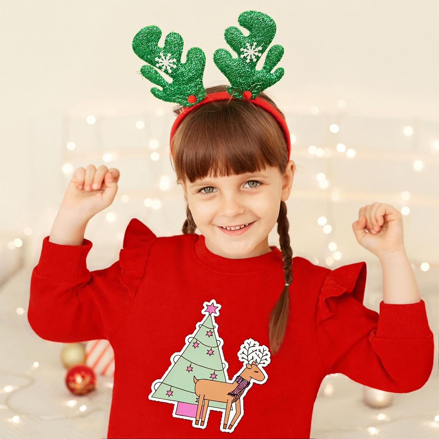 Toddler Girls Christmas Sweatshirts Ugly Xmas Sweater Kids Reindeer Pullover Shirts Tops 2 Years