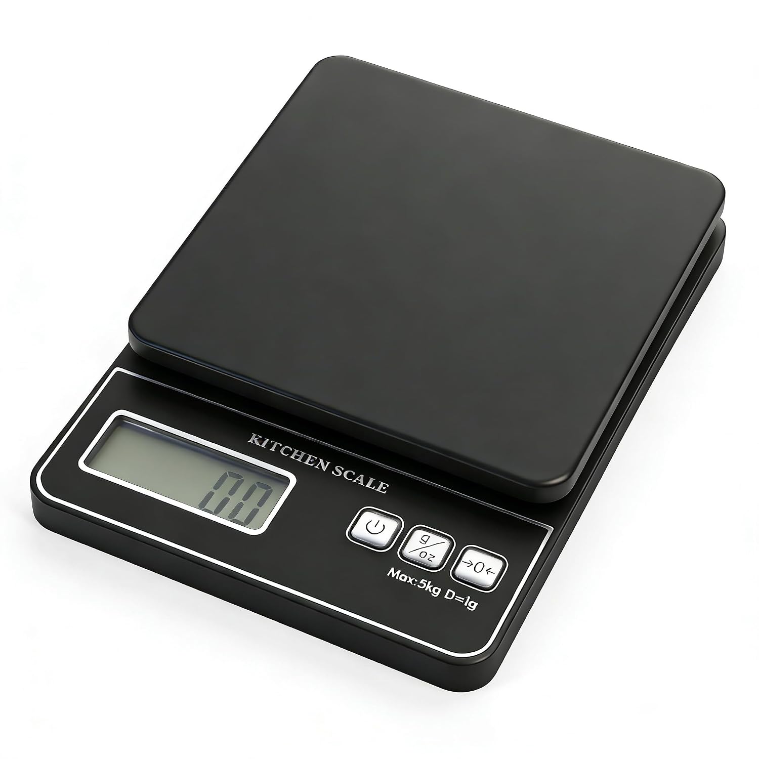 Digital Kitchen Scale for Baking and Cooking, 11lb/5kg Food Scale with 1g Precision, Large LCD Display with g/oz Unit Conversion, High Accuracy Meat Scale with Auto-Off, Low Battery Alert, Black