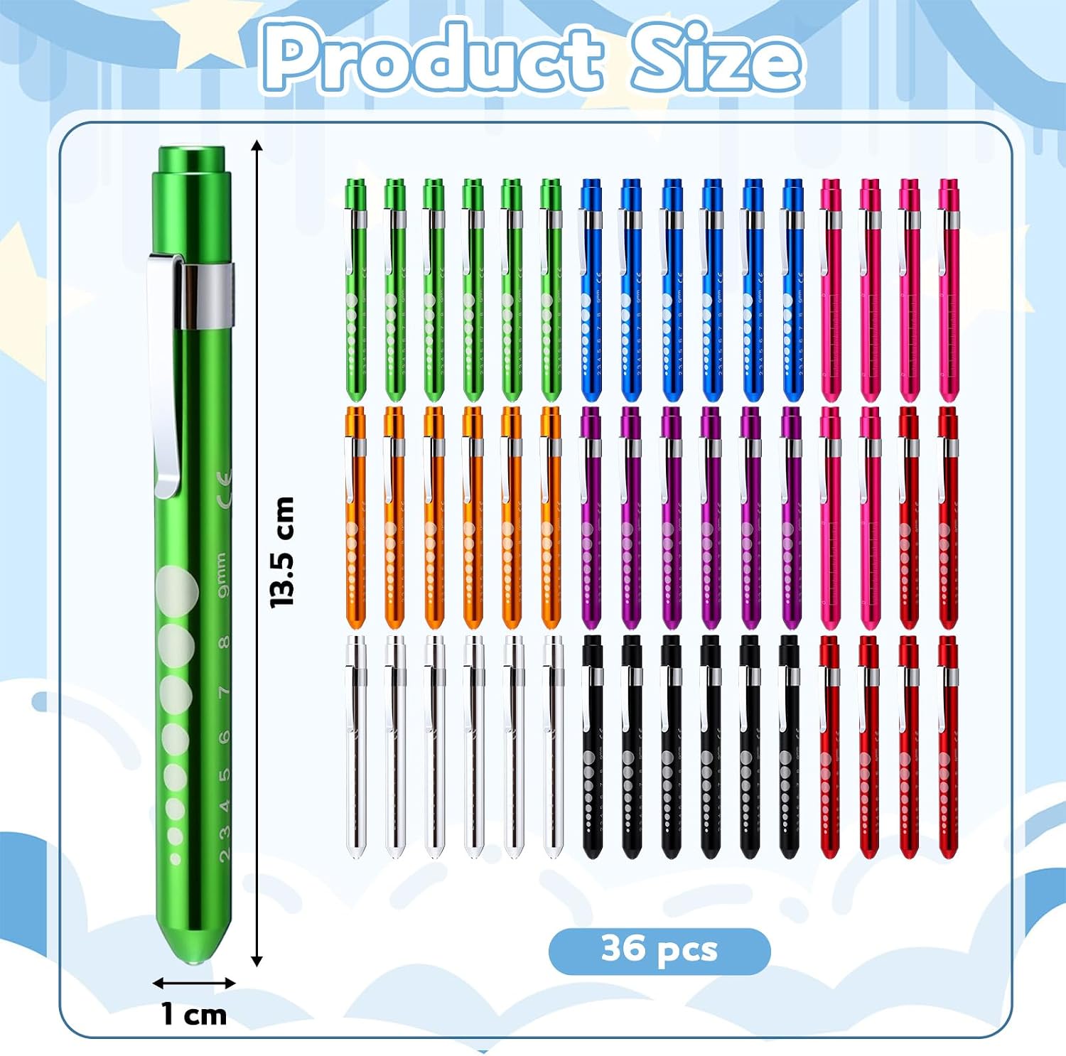 Lewtemi 48 Pack Penlight for Nurse Bulk LED Reusable Diagnostic Pen Light image 2