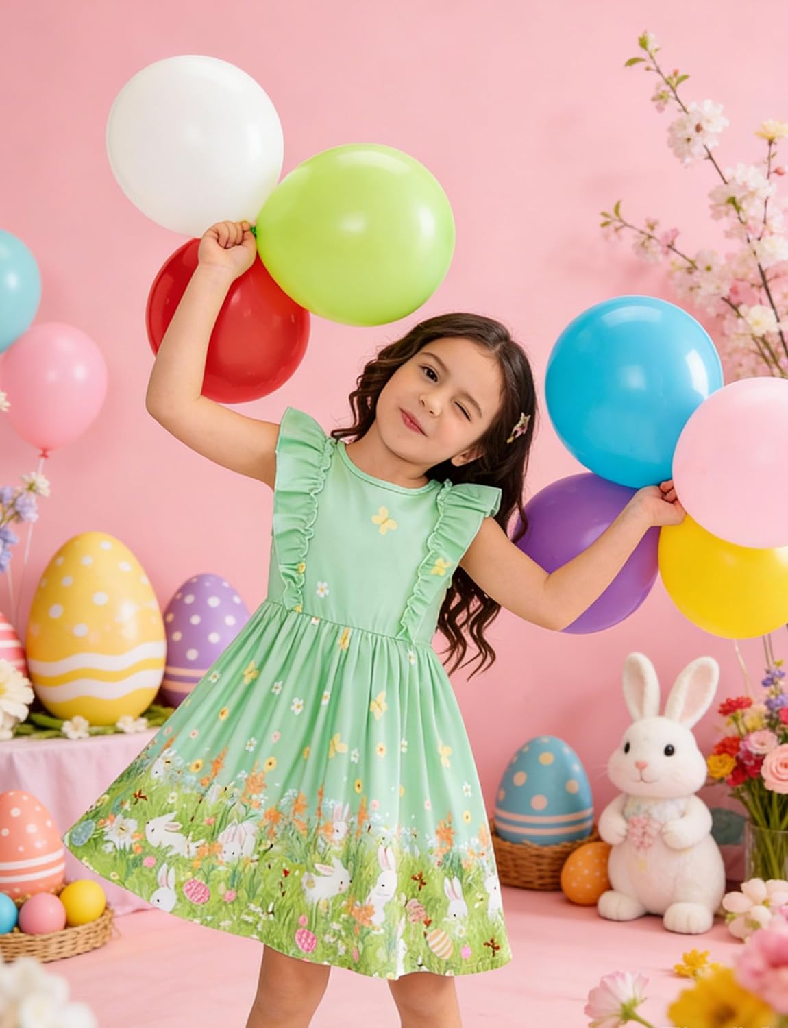 Goodstoworld Toddler Girl Dress for Kids Summer Beach Ruffle Tie Back Dresses for 2-8T - Image 4