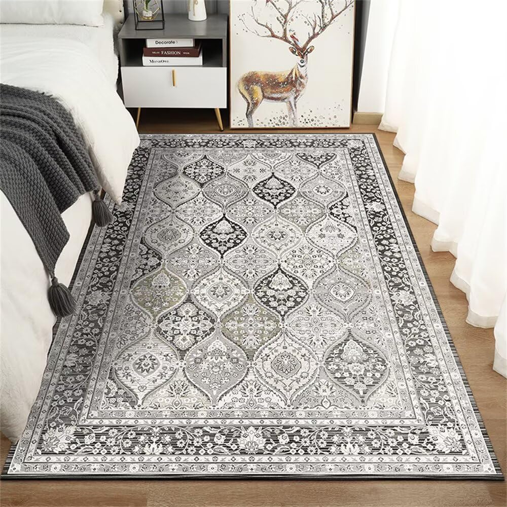 Tapis de salon gris pour une ambiance de chambre cosy