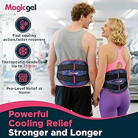 Magic Gel Back Ice Pack - Maximum Compression Sports Cold Compress Wrap for Back & Lower Body - Reusable Hot & Cold Packs