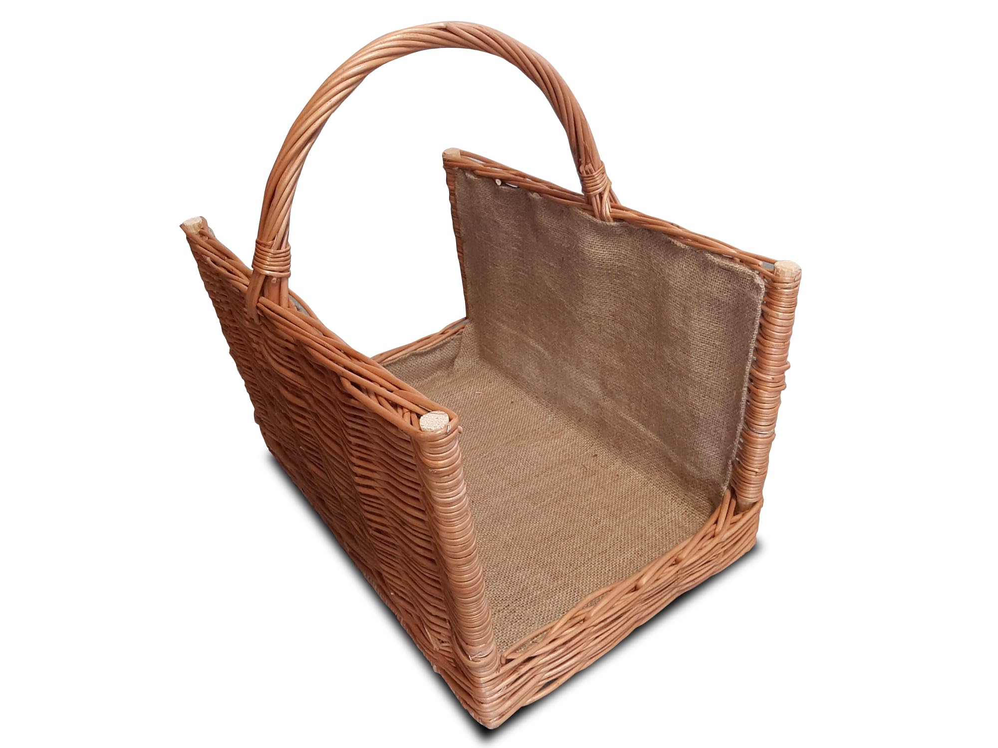 Naturale Cesto Portalegna in Vimini 47x30 cm Stabile & con Manici Borsa per Legna da Ardere Cesta per Legna Portalegna da Interno Porta Legna Per Interni