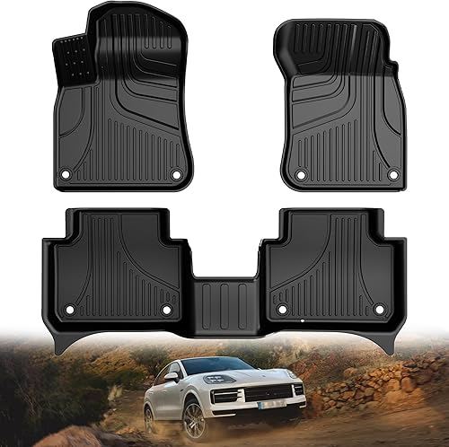 Alfombrillas para Porsche Cayenne 2019-2024, todos los modelos, alfombrillas para todo tipo de clima, revestimiento de suelo de TPE de ajuste