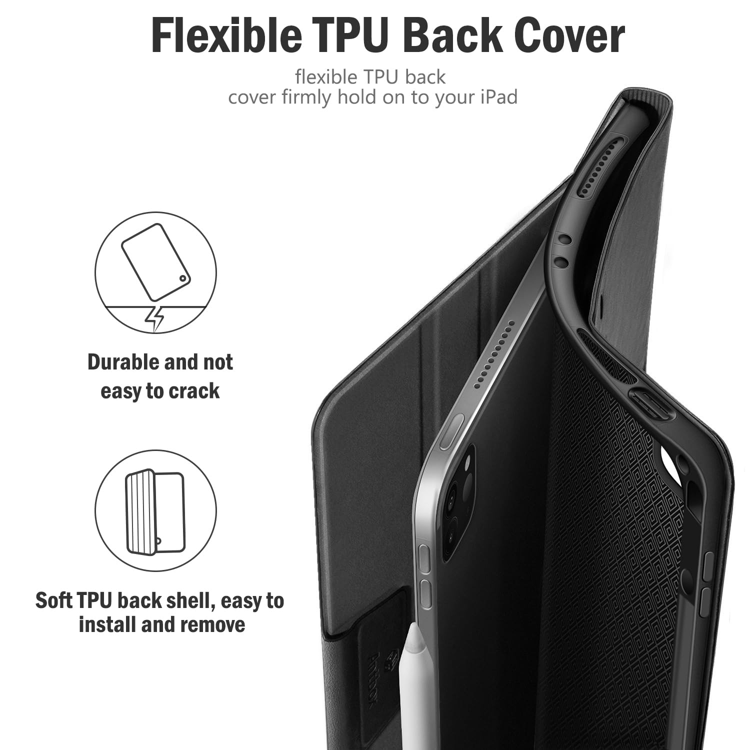 Antbox iPad Pro 12.9 ケース 2022 Antbox iPad Pro 12.9'' Case 6/5/4/3rd Gen PU Leather w