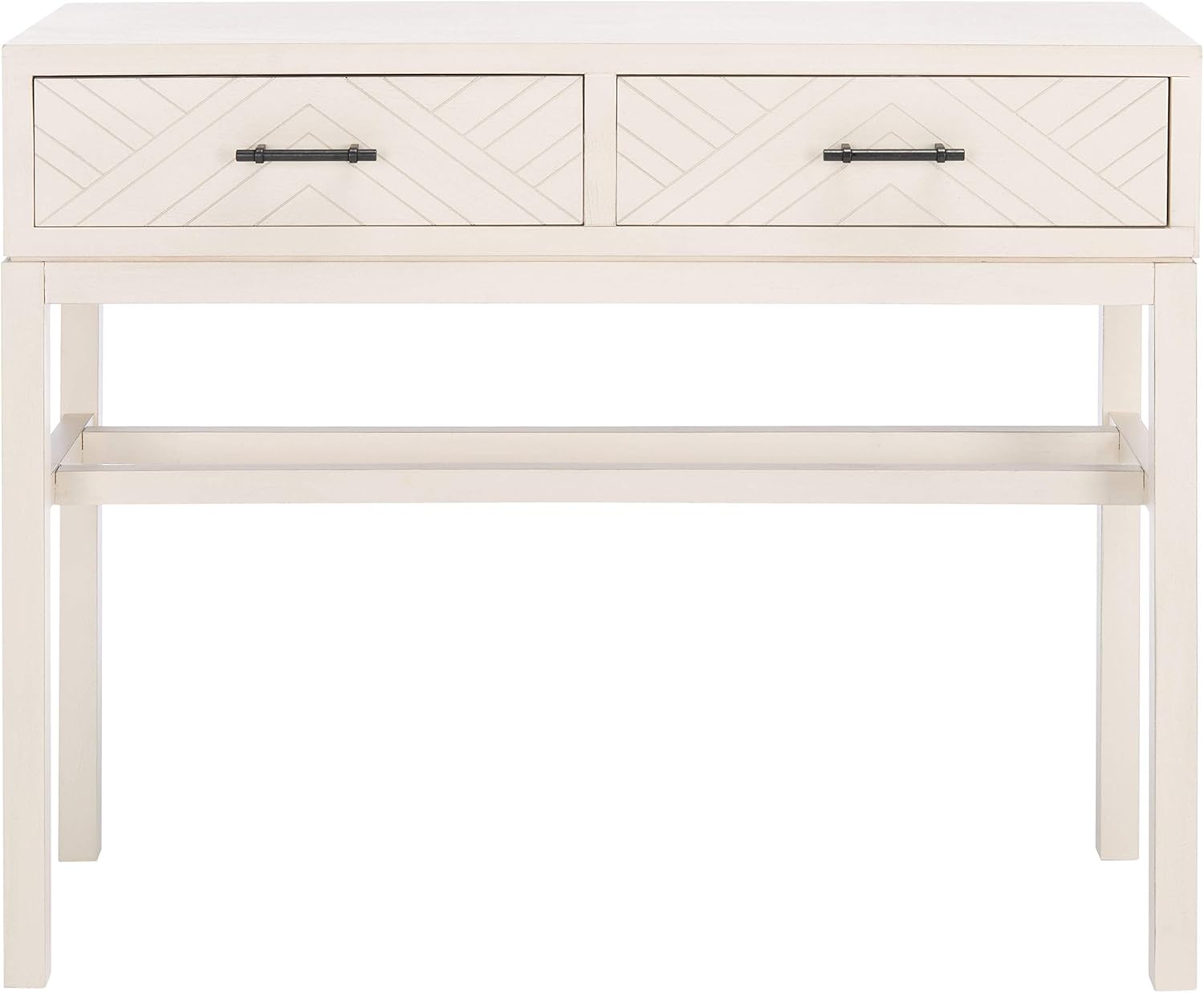 SAFAVIEH Home Collection Ajana Distressed White 2-Drawer Console Table