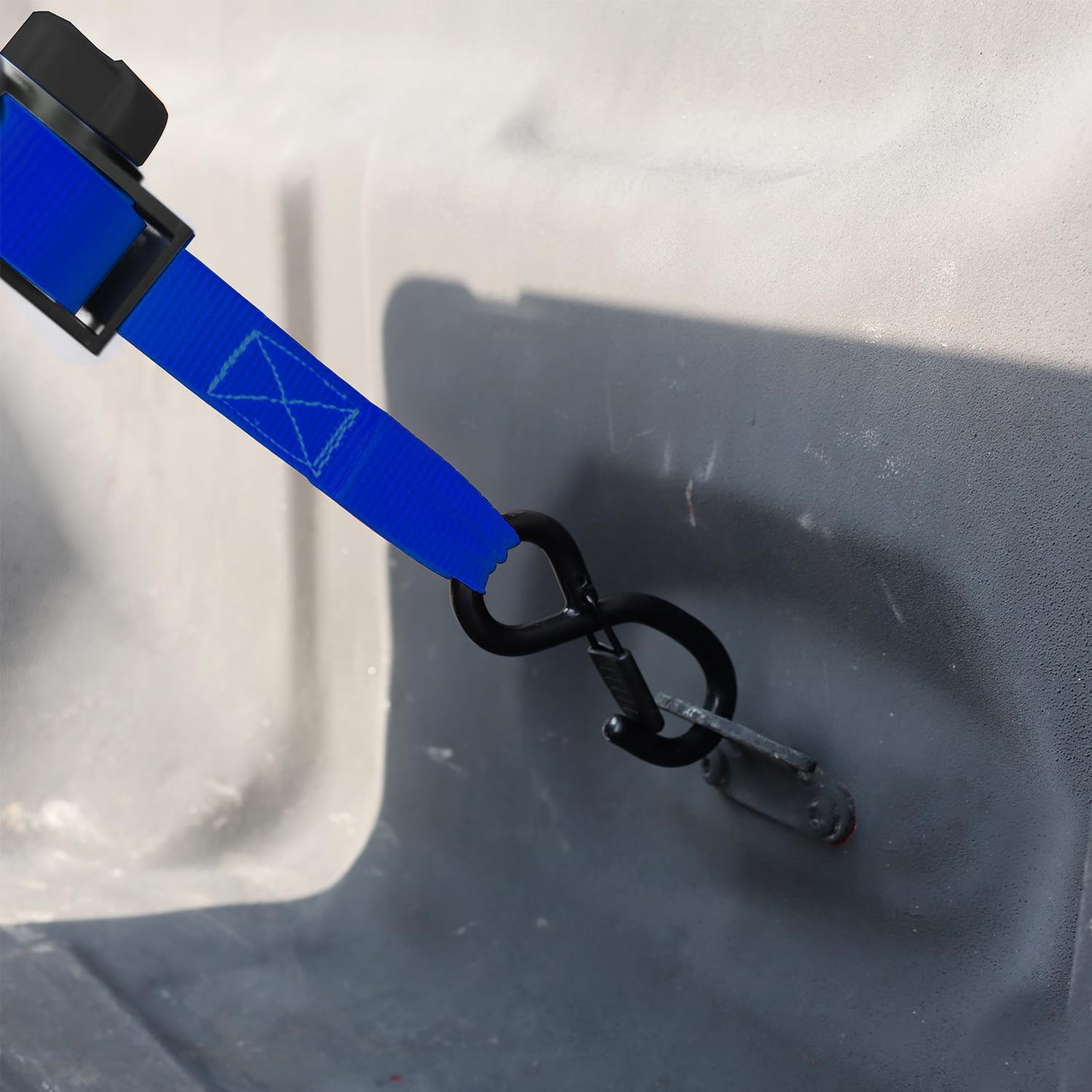 NeatStrap Ratchet Strap with Safety Lock Chromoly S Hooks-1,500lbs Break Strength-Motorcycle, Kayak Ratcheting Straps 1" x 15' Soft Loop Tie-Downs for Pickup Bed,Moving Truck,Trailer(4PK)