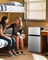 Vista 9 de Euhomy - Refrigerador miniatura con congelador, 3.2 pies cúbicos, refrigerador miniatura con congelador, refrigerador de dormitorio con congelador