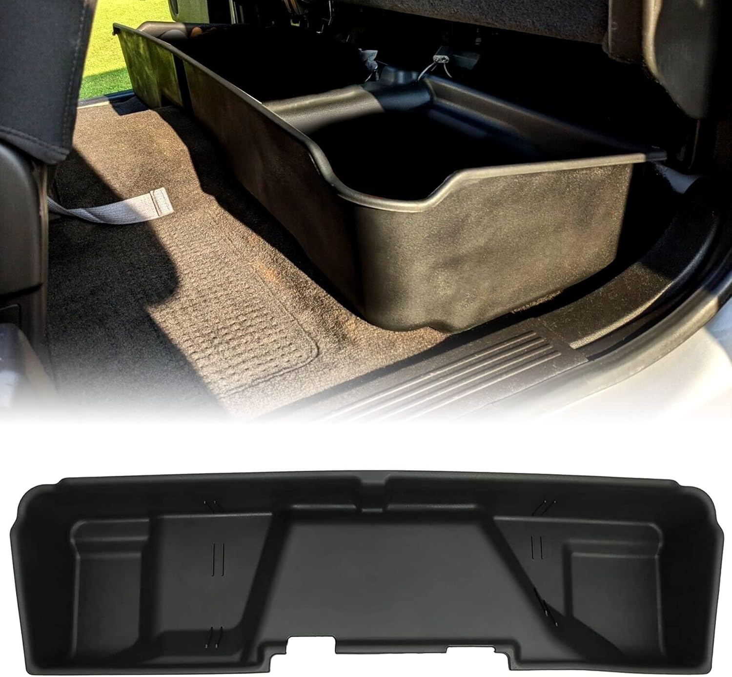 Kojem Under Seat Storage Box Compatible with 2007-2013 Chevy Chevrolet GMC Silverado Sierra 1500 2500 3500 Extended Cab (Not Compatible with 2007 Classic Models)