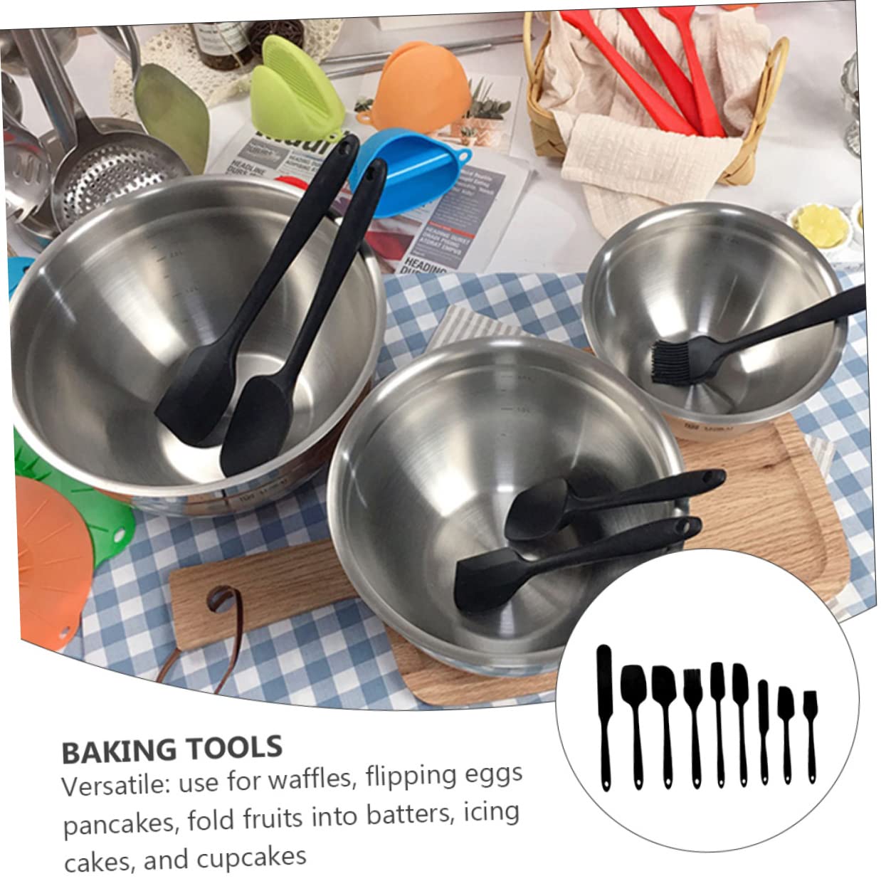 Espátulas De Silicona Espátula Para Raspador Herramientas De Hornear Versátil Para Repostería Antiadherente y Resistente Al Calor