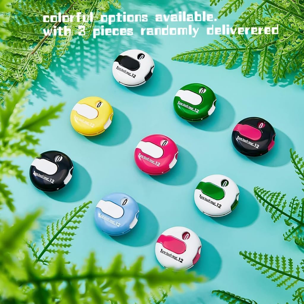 Golf Stroke Counter - 1.2 inch Score Counters with Touch Reset and Clip Attachment for Scorekeeper Gloves （3 Colors Randomly Delivered） (3)