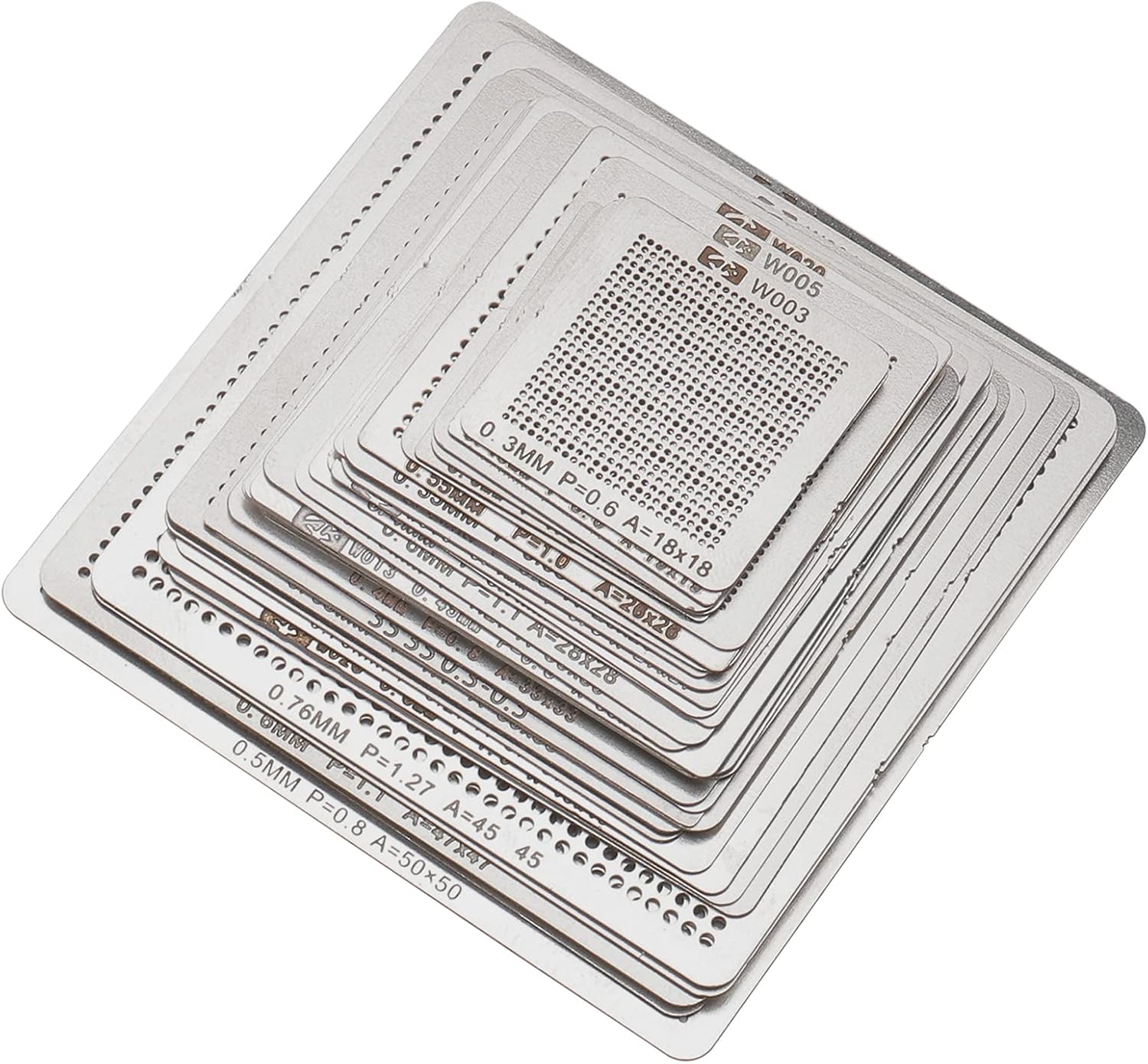 Ellbest 36pcs BGA Reballing Stencils Rework Station | Universal Steel Template Mesh, Directly Heat Set Kit, Laptop CPU Repair Tools