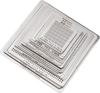Ellbest 36pcs BGA Reballing Stencils Rework Station, Universal Steel Template Mesh Directly Heat Set Kit for Laptop CPU Repair Tools