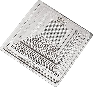 Ellbest 36pcs BGA Reballing Stencils Rework Station, Universal Steel Template Mesh Directly Heat Set Kit for Laptop CPU Repair Tools