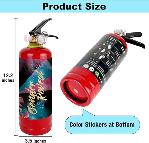 Miniatura 4 de Extintor de incendios de revelación de género, extintor de color biodegradable con punta de color, idea de fiesta de revelación de género (2 azul)