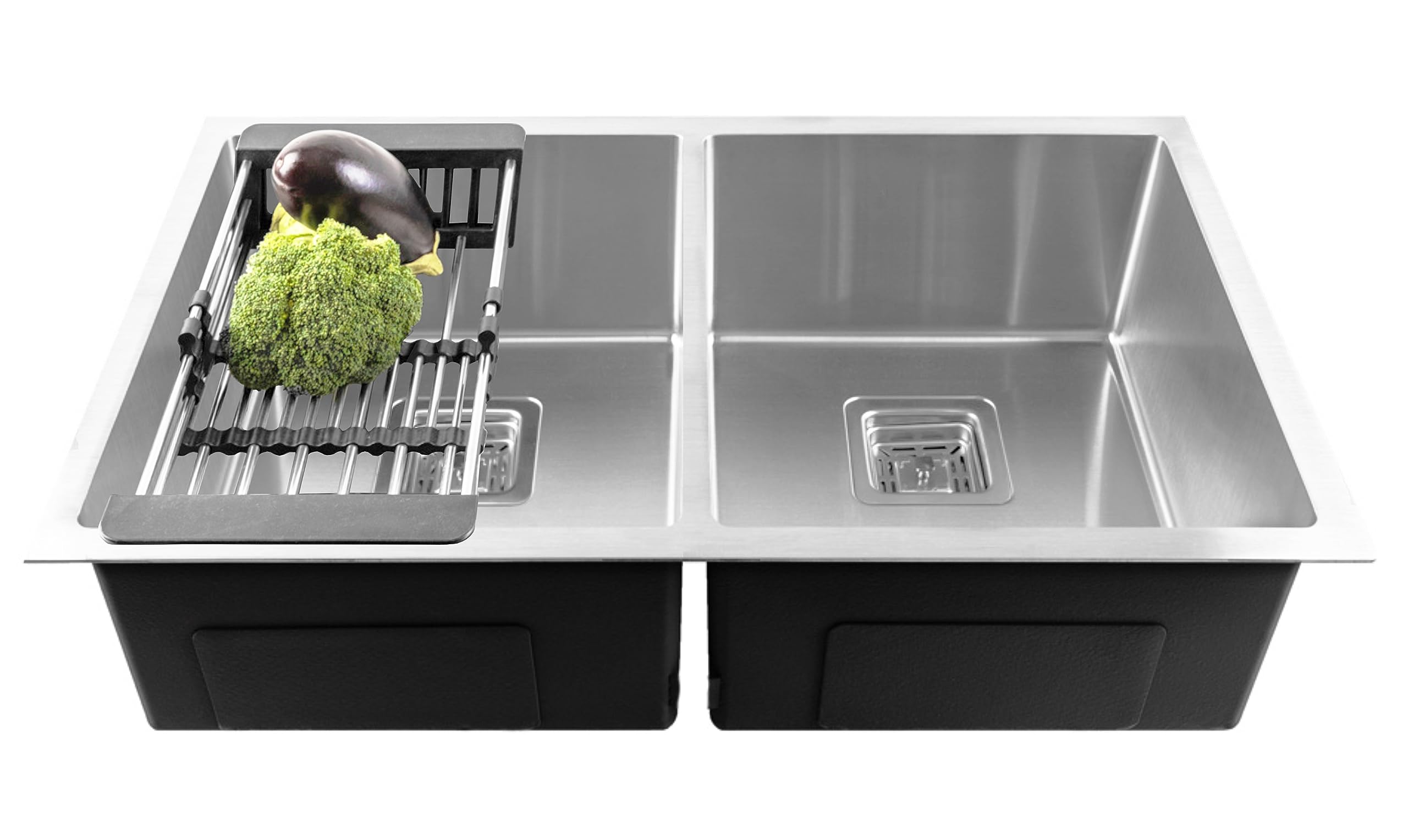 Fossa 40"x18"x10" inch Double Bowl 304 Grade Stainless Steel Handmade Kitchen Sink (Matte Finish) Silver (B0C1PDPP2W) Amazon Price History, Amazon Price Tracker