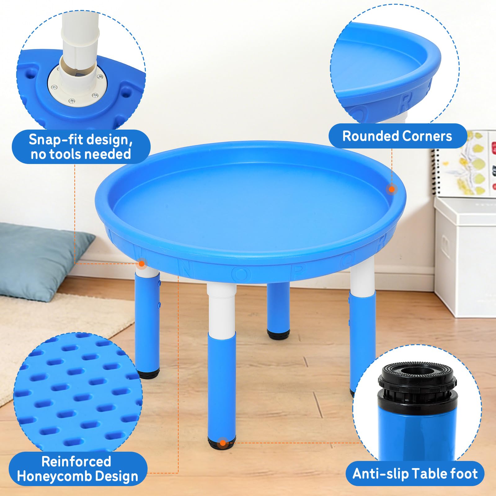 FUNLIO Tuff Plateau pour jeu sensoriel Hauteur réglable Bleu