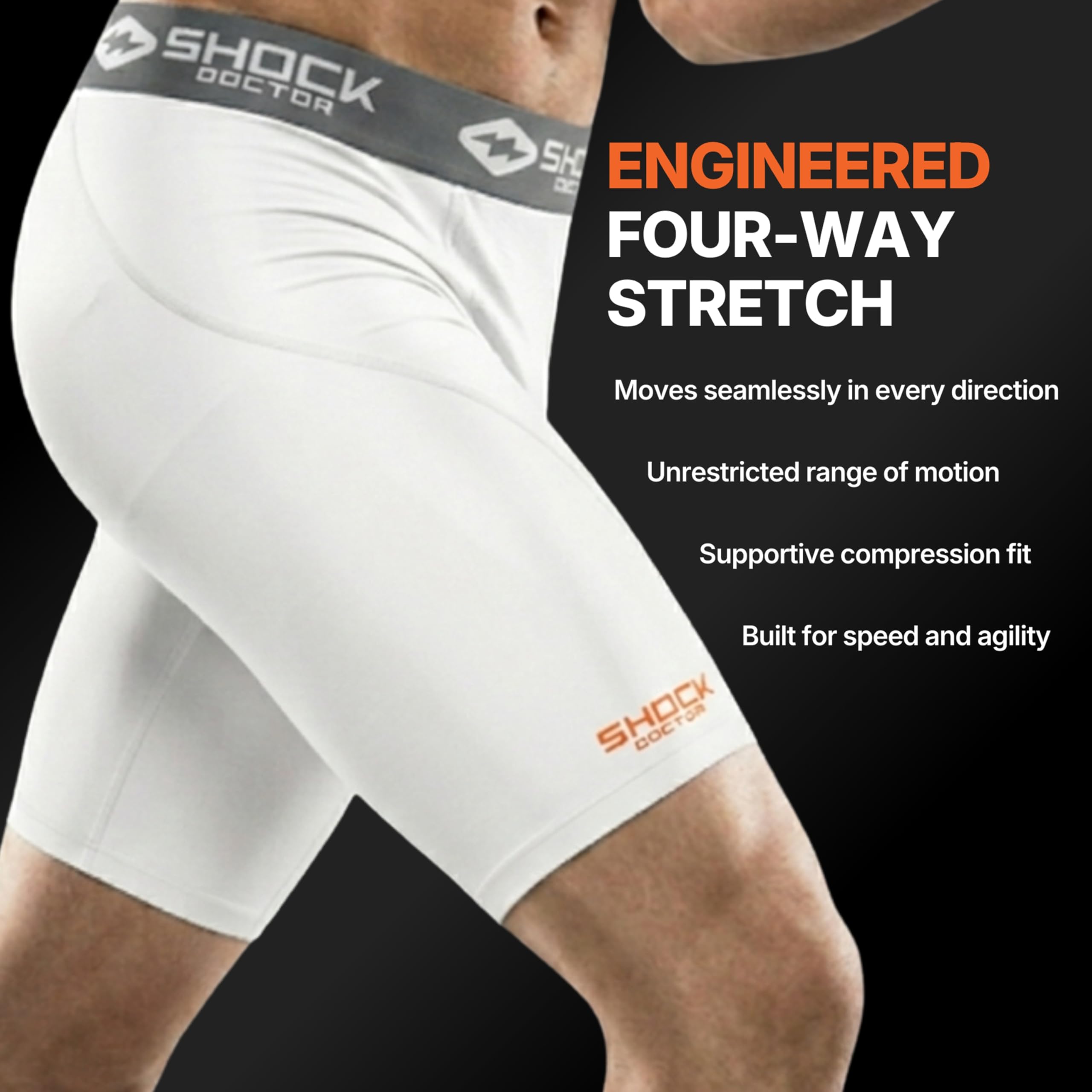 Shock Doctor Men's 221 Boy's Compression Shorts 221 Compression Short w/Cup