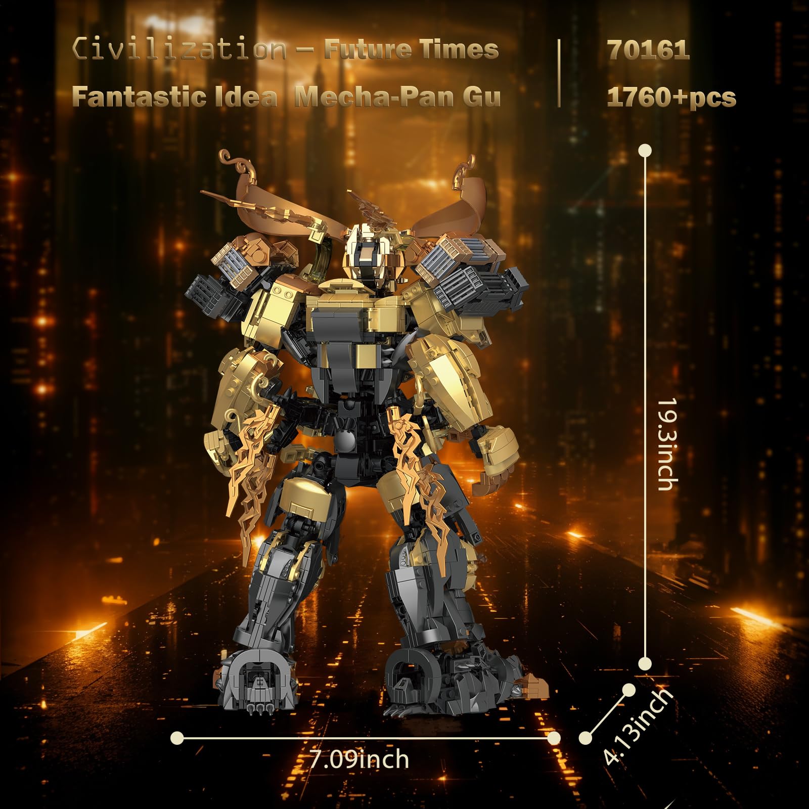 JMBricklayer 70161 Mech Robot Building Sets for Adults Cool Hero Armed Mecha Movable Joints Display Model Toy - Image 4
