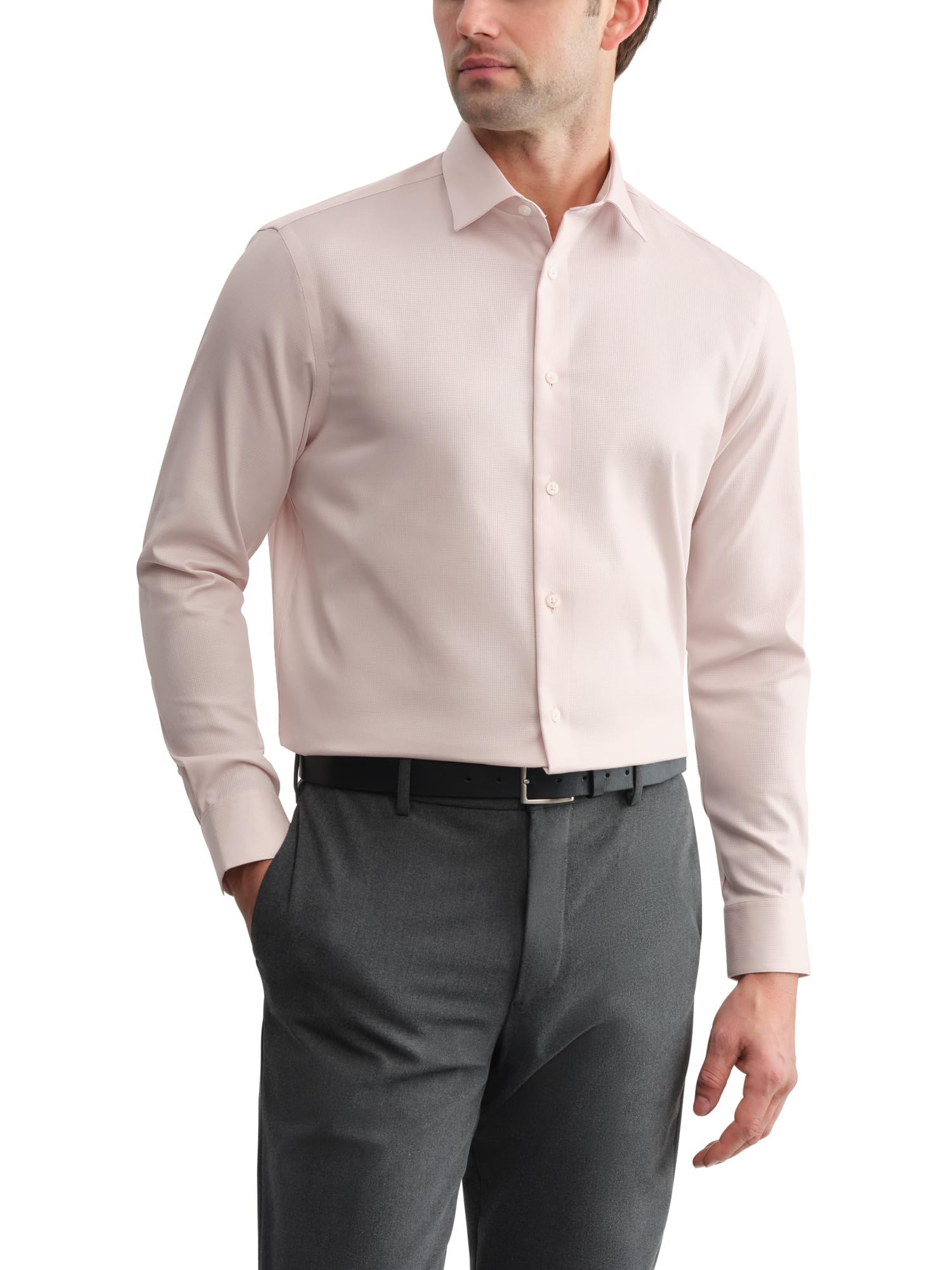 Men's Dress Shirt Slim Fit Performance Wrinkle Free