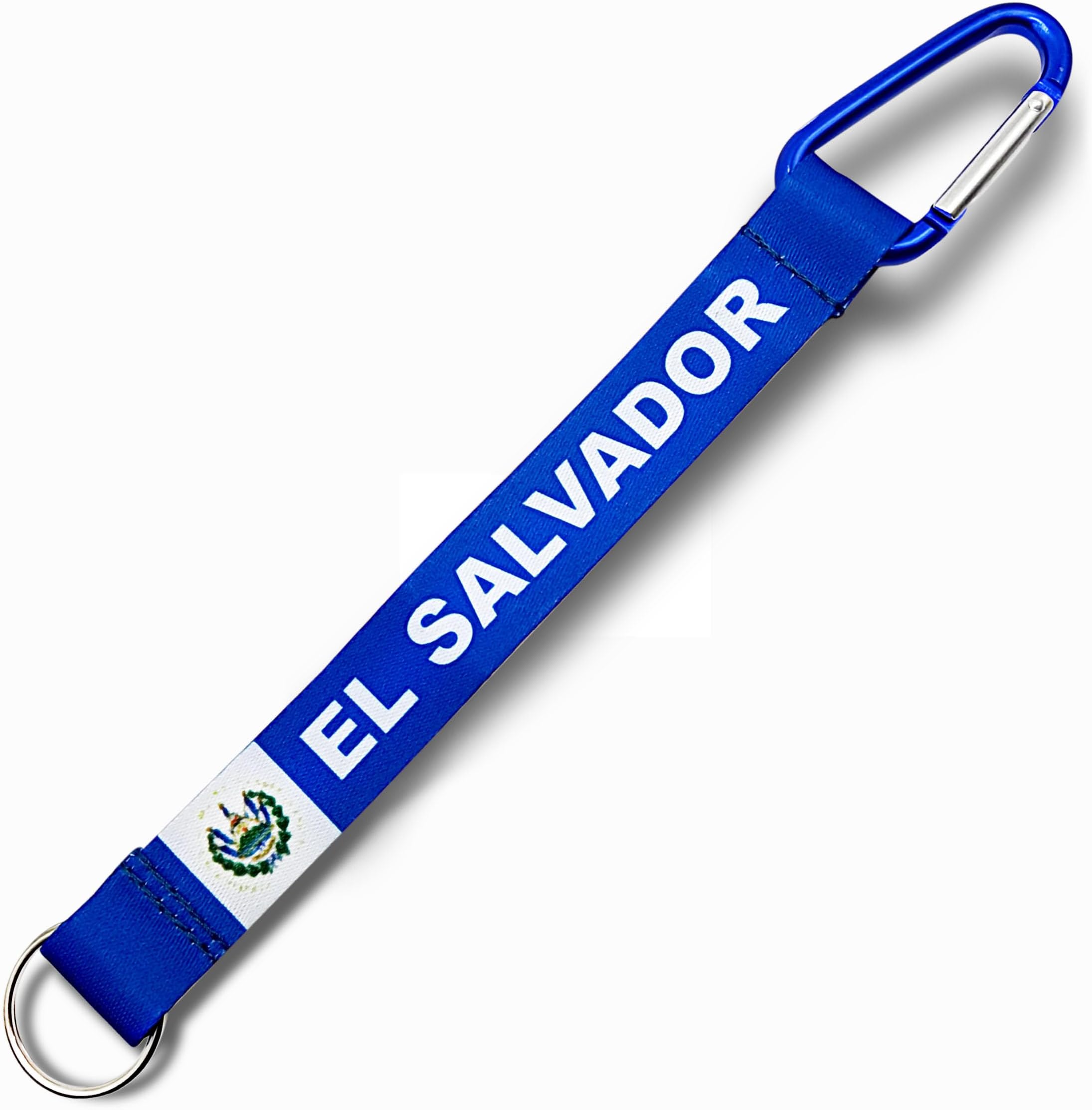 EASTEX El Salvador Lanyard Keychain - ID Lanyard for Keys Badge Fob - ID Holder Keychain for Men Women - Llaveros Para Llaves, 1 El Salvador Keychain Carabiner, One Size