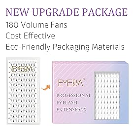 EMEDA 180 Fans Premade Fans Eyelash Extensions Thin Base 10D Stable D Curl Pointy Base Premade Lash Extensions Fans Pre Fanned Volume Lash Extensions (10D 0.07 D 10mm)