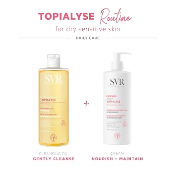 SVR Topialyse Micellar Cleansing Oil Wash With Niacinamide & Prebiotics For Face & Body. 24hr Moisturizing, Bath & Shower Cleanser For Sensitive Dry Skin Prone To Itching & Irritations, 13.5 Fl.oz