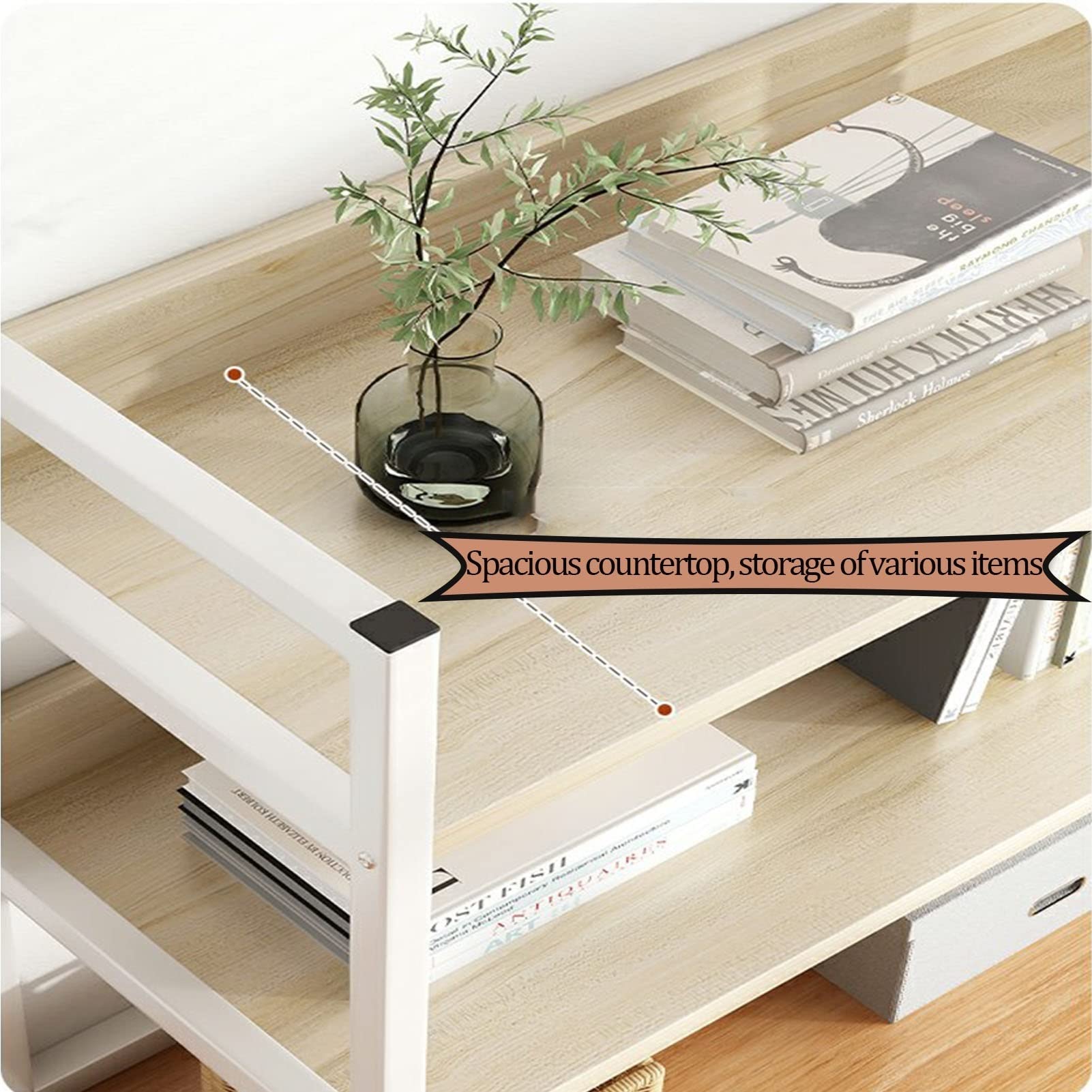 Amazon.co.jp: シンプルな卓上棚 - 3段の錬鉄製デスクトップ本棚