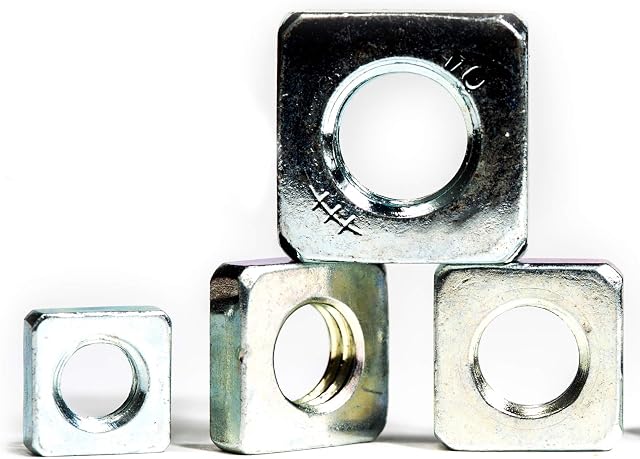 M3 (3mm Ø) Square Thin Nuts Zinc Plated Steel (Pack of 50)