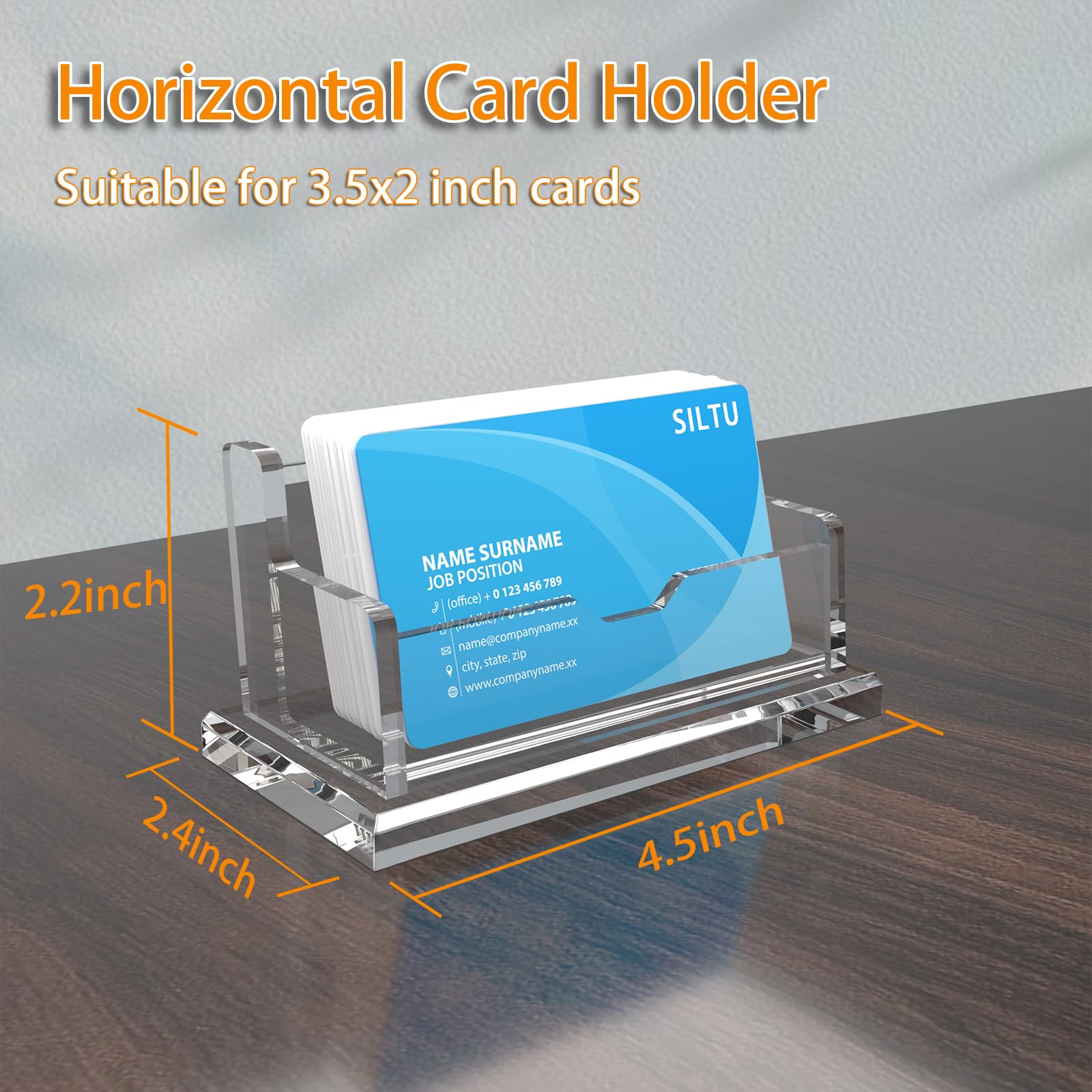 Silut Clear Business Card Holder - Desk Organizer -3