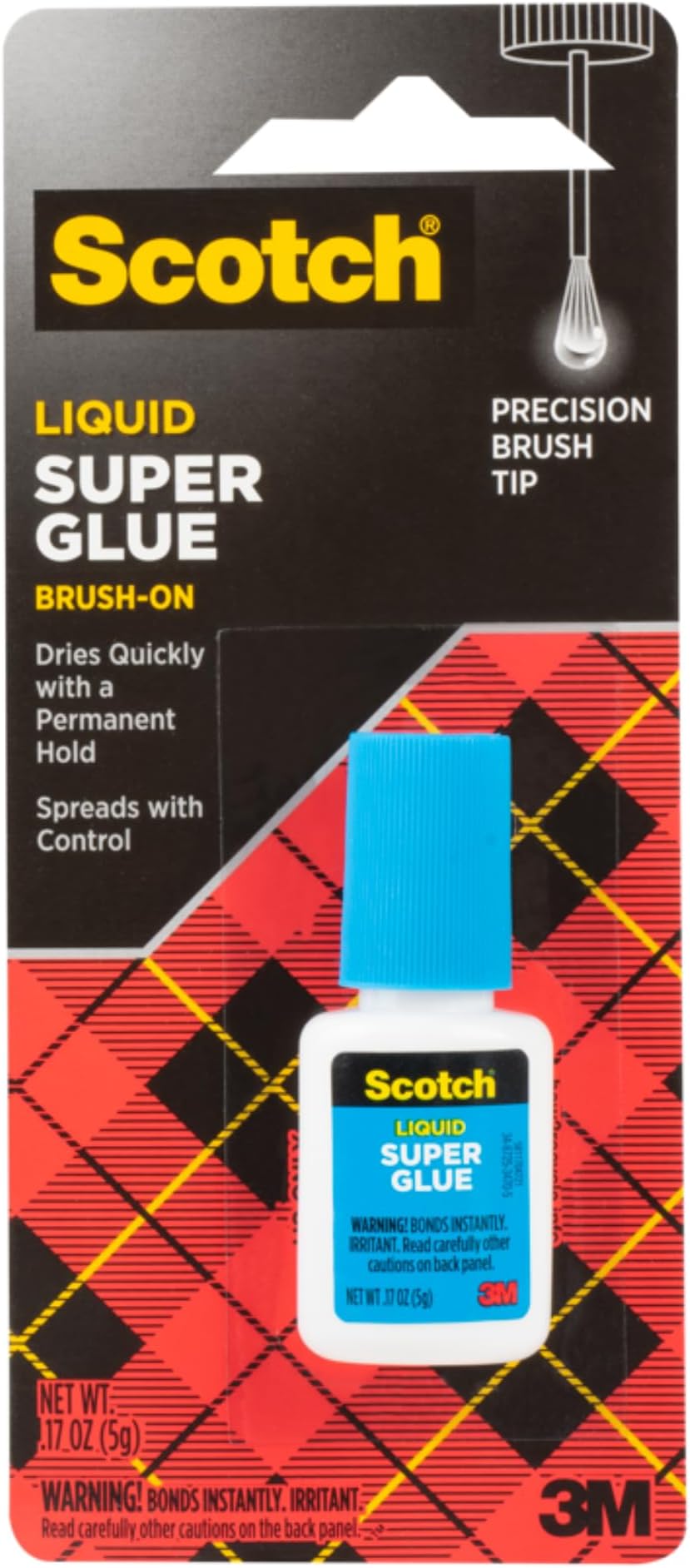 Scotch Brand Scotch Super Glue Liquid Brush-On, .17 Ounces (AD127), 1-Pack