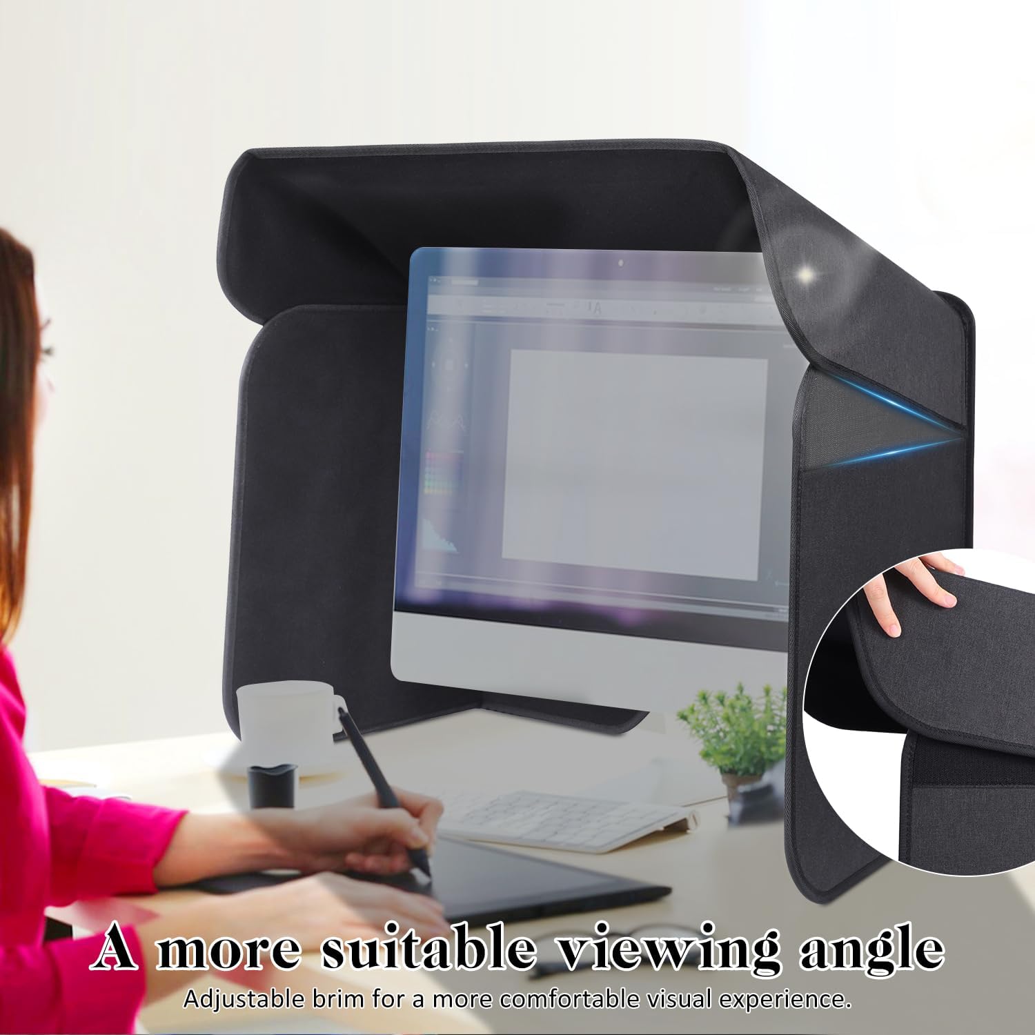 27 inch Display Monitor Hood Sunshade Desktop Computer Sunshade, Large image 3