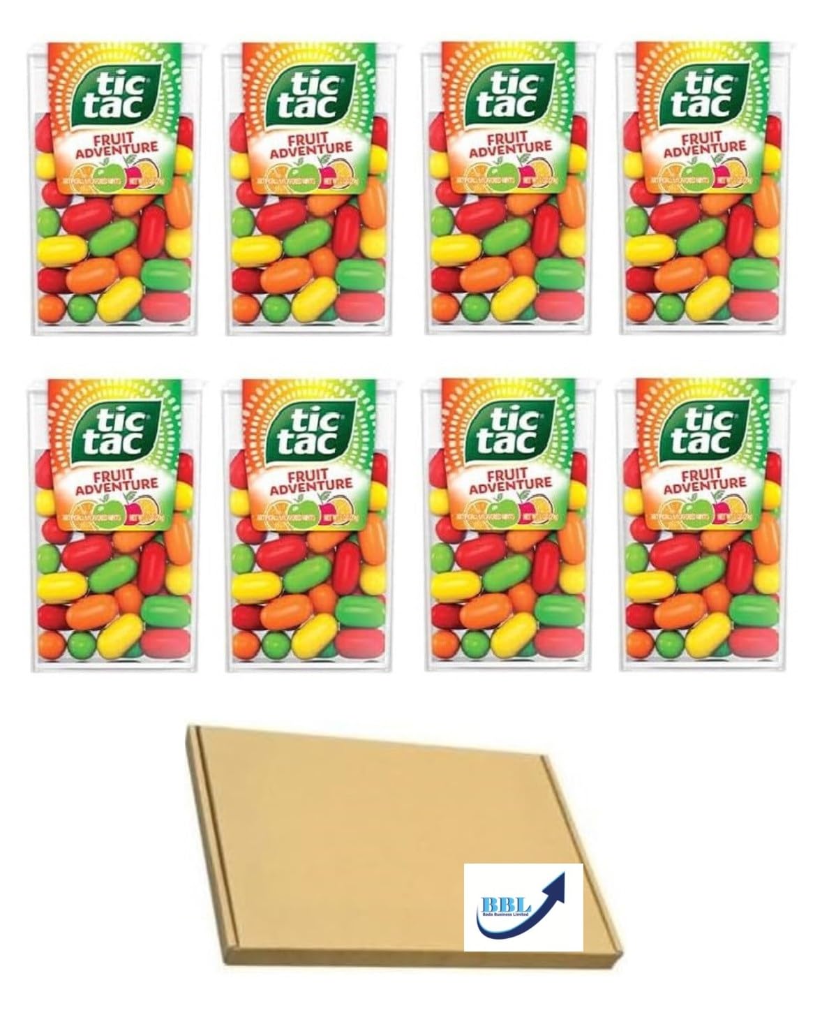Tic Tacs Mints Sweets | Travel Essentials, Party Bag Fillers, On the Go Refreshment | Pack Of 8 (Fruit Adventure)