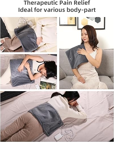 Miniatura 4 de Almohadilla térmica USB para aliviar el dolor de espalda, cuello, hombros, abdomen, rodillas y piernas, 3 ajustes de calor y apagado automático,