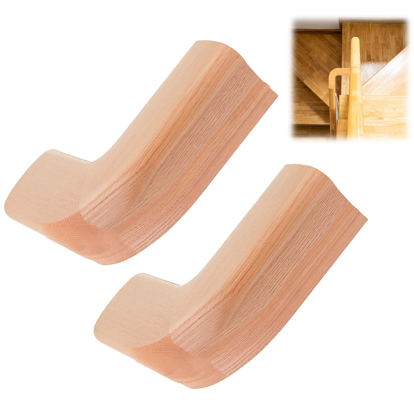 Rampe d'escalier en bois chêne massif style 7211, raccord quart de tour brut 6210